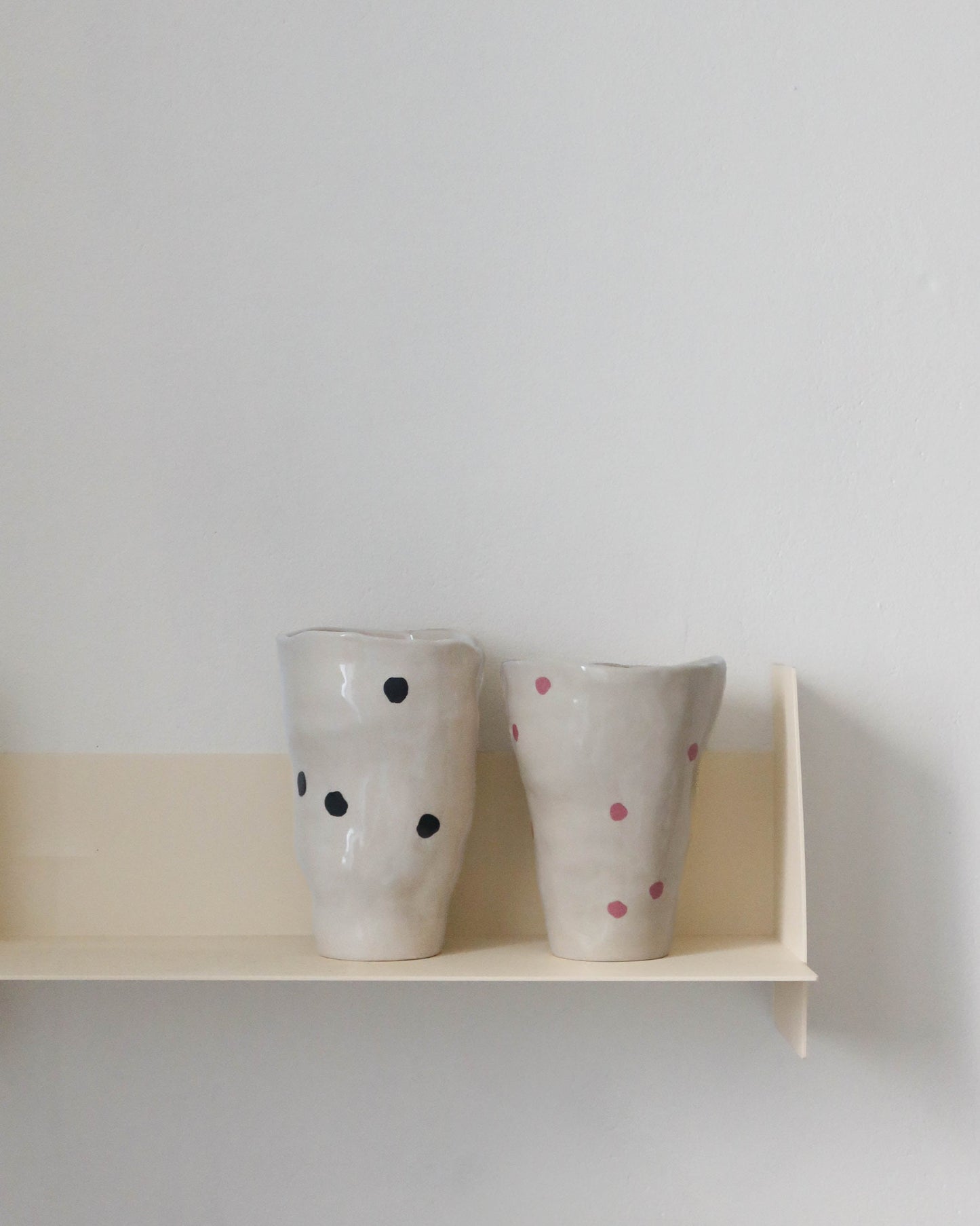 Irregular Vase - Large Black Dots