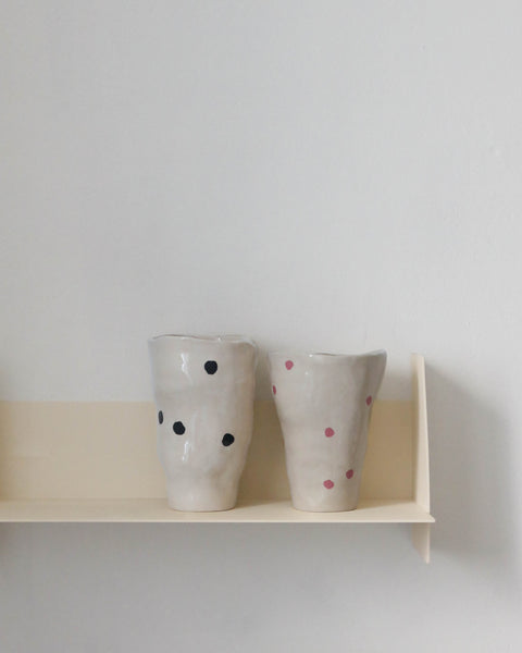 Irregular Vase - Large Black Dots