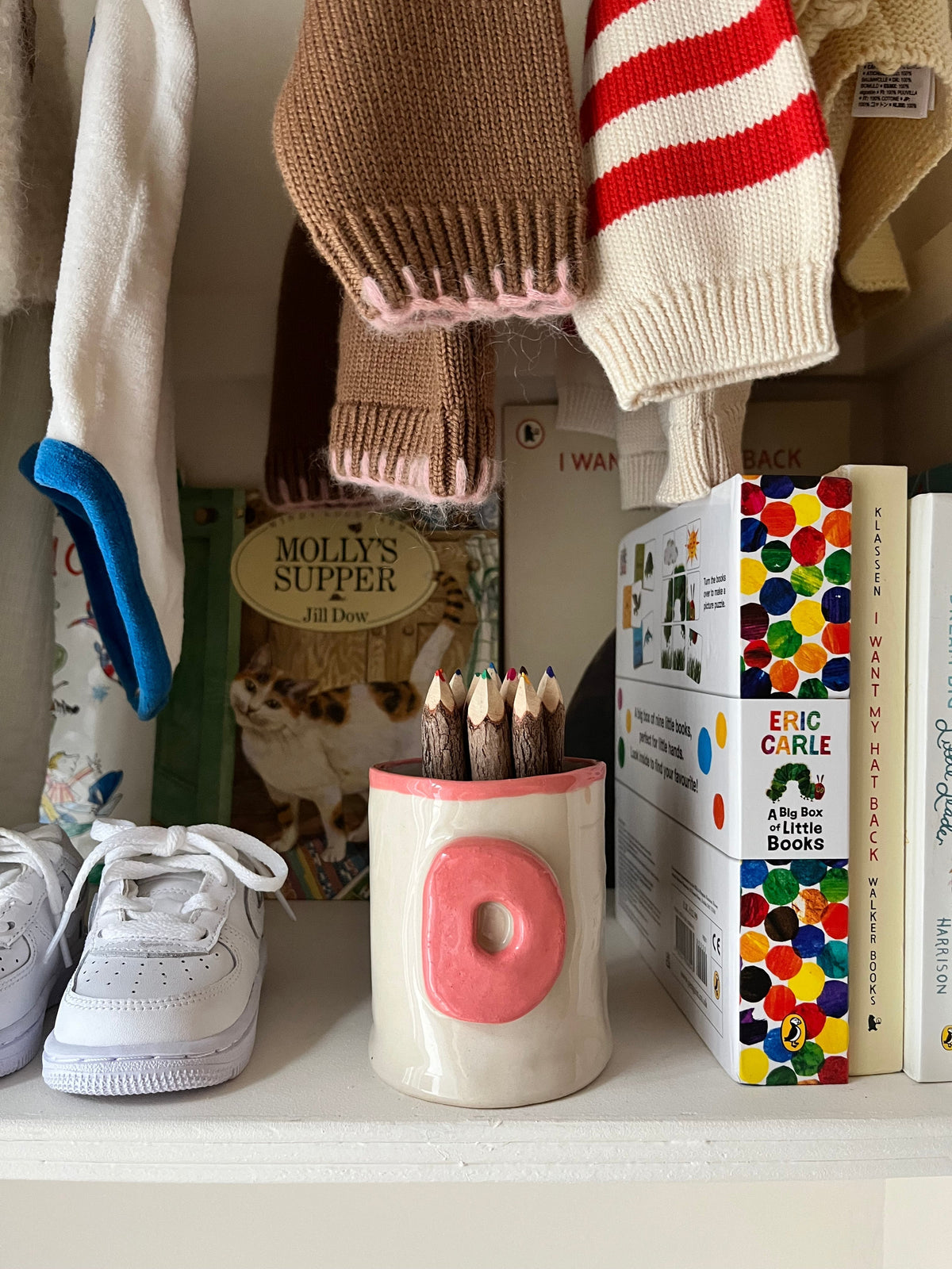 Coral Mono Bright Pen Pot - Alpha Beaker