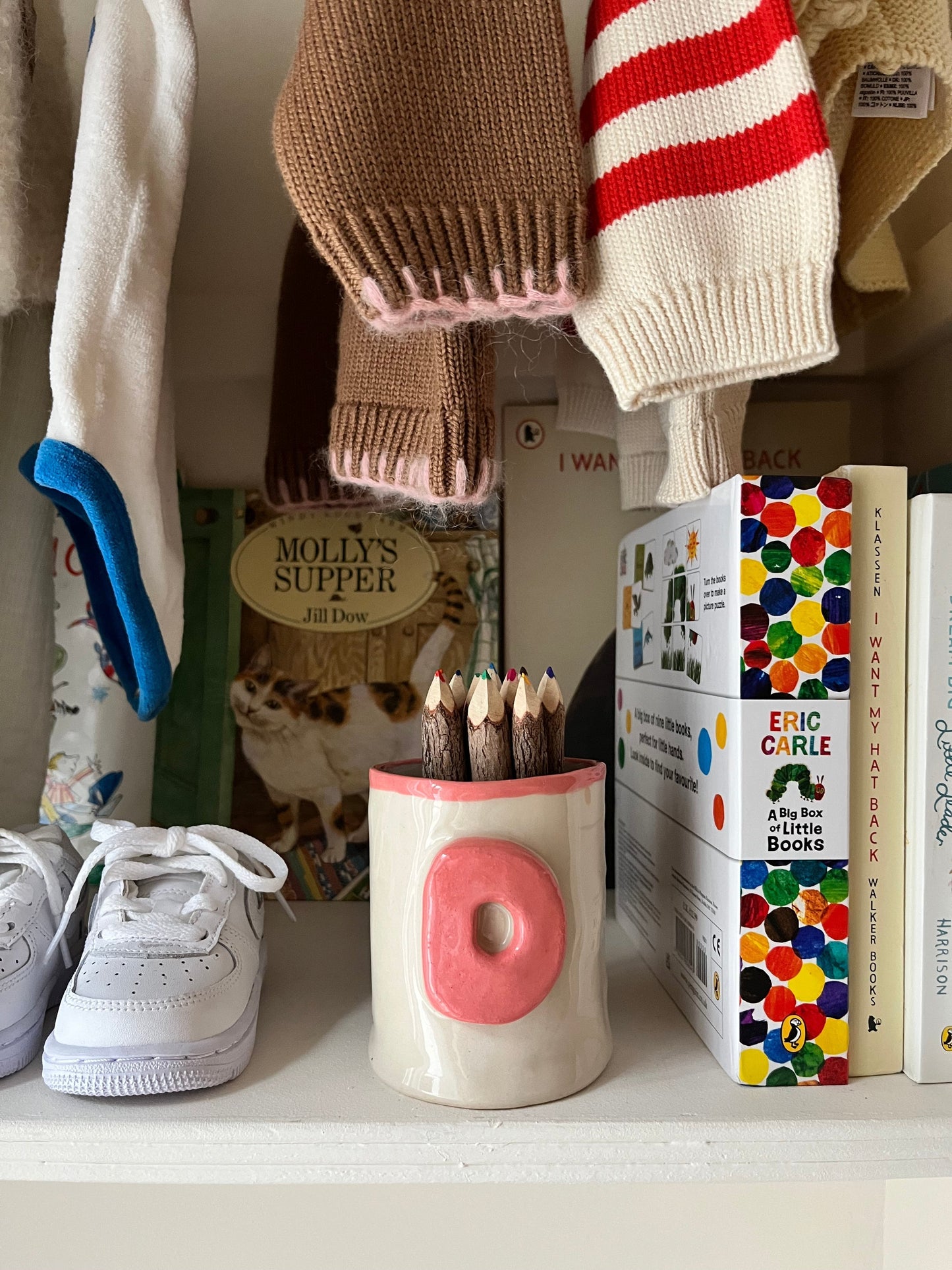 Coral Mono Bright Pen Pot - Alpha Beaker