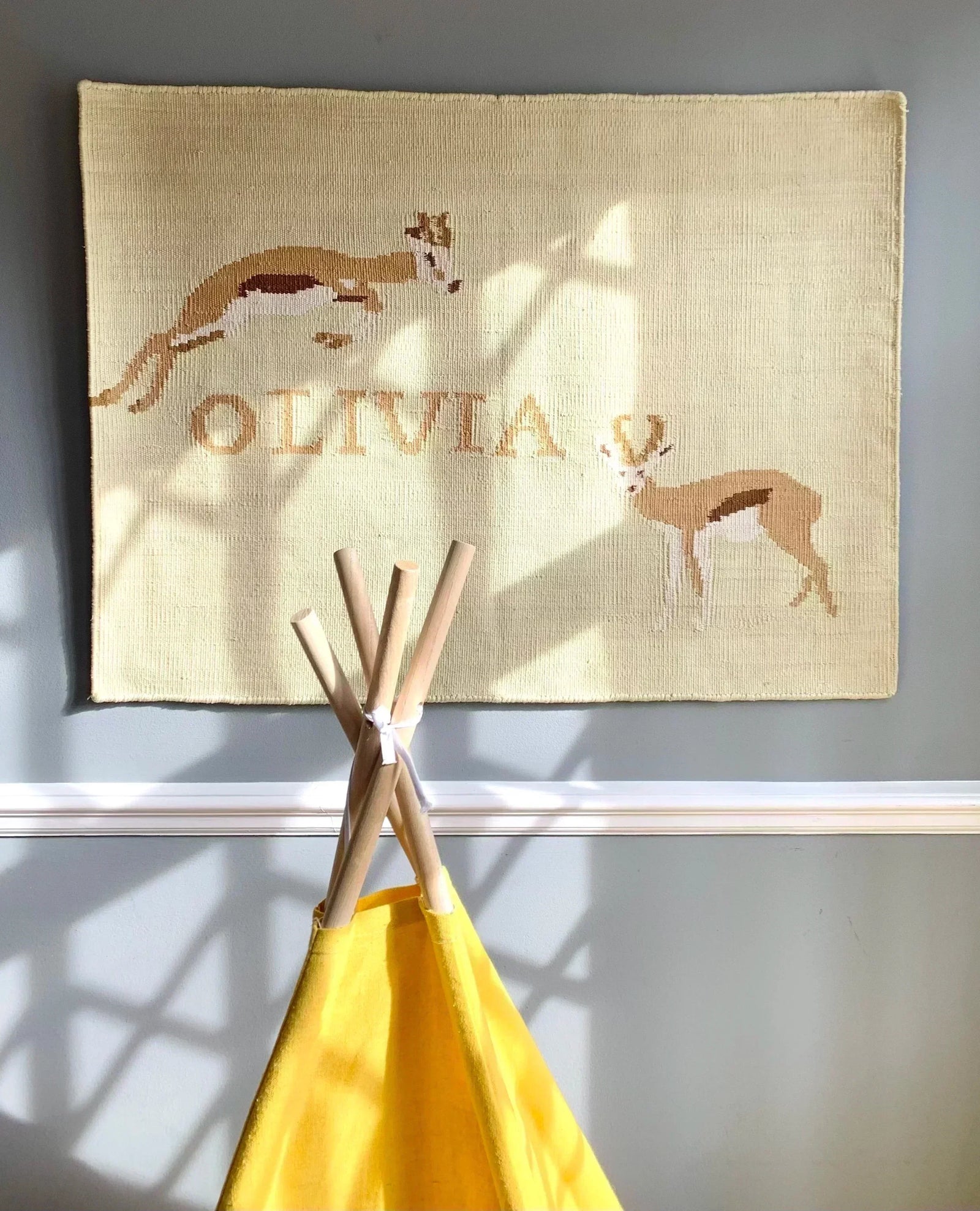 The Springbok Wall Hanging Handwoven In Silk
