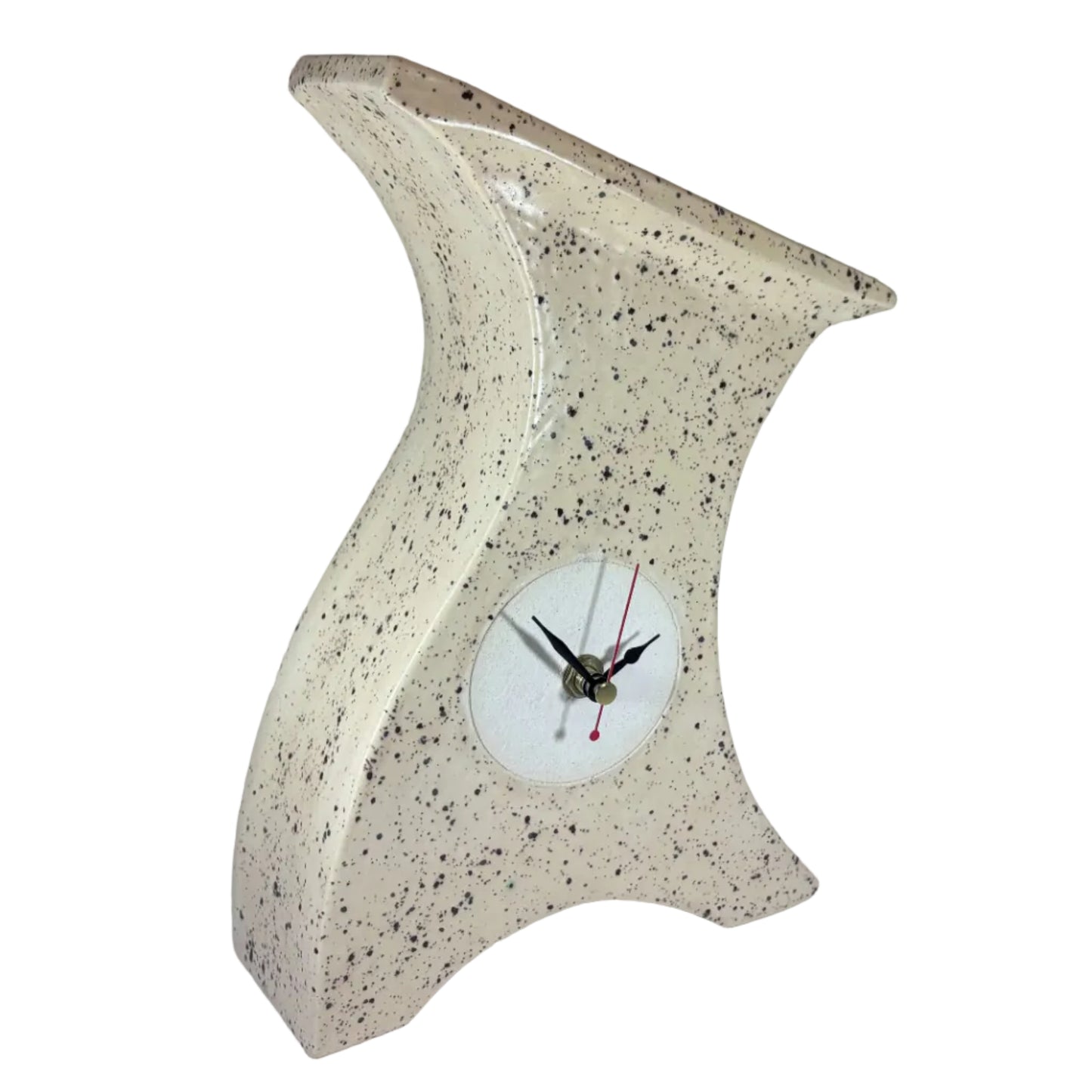 Ceramic Mantel Clock -Honey Speckle Glaze