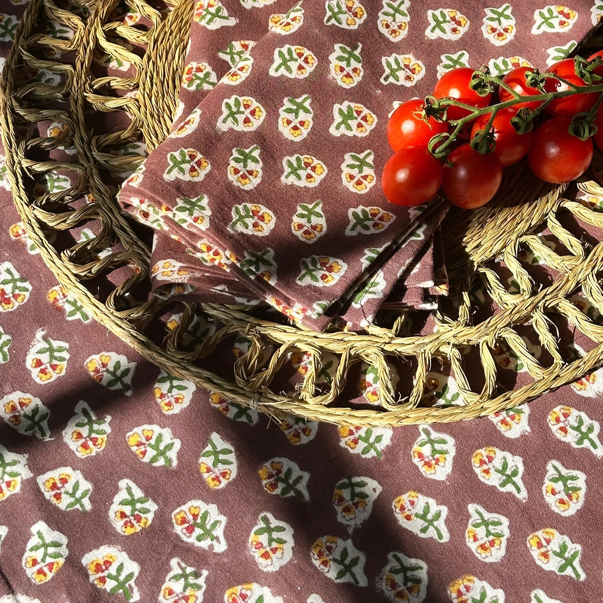Chocolate Ditsy Tablecloth
