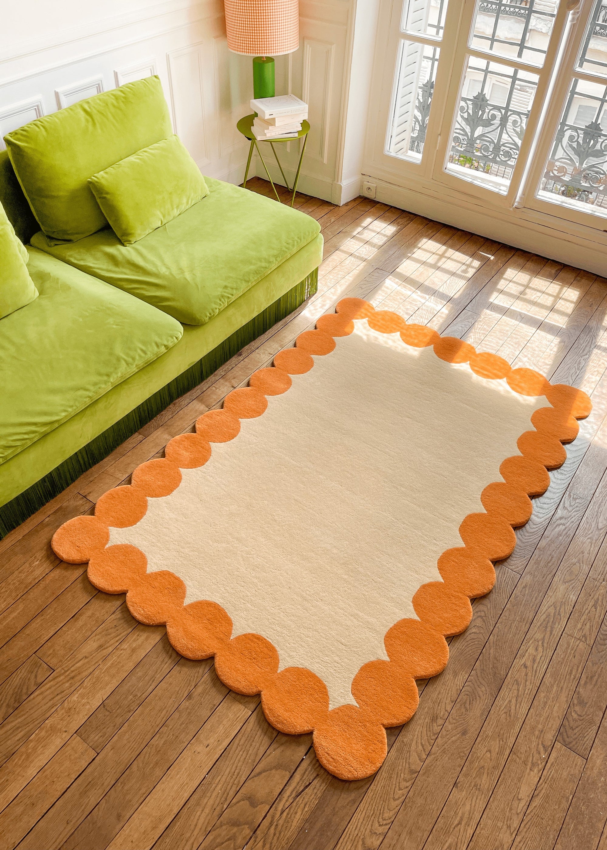 Tapis Claude - Orange tufté main 