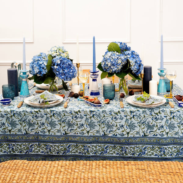 White & Blue Candle Stand