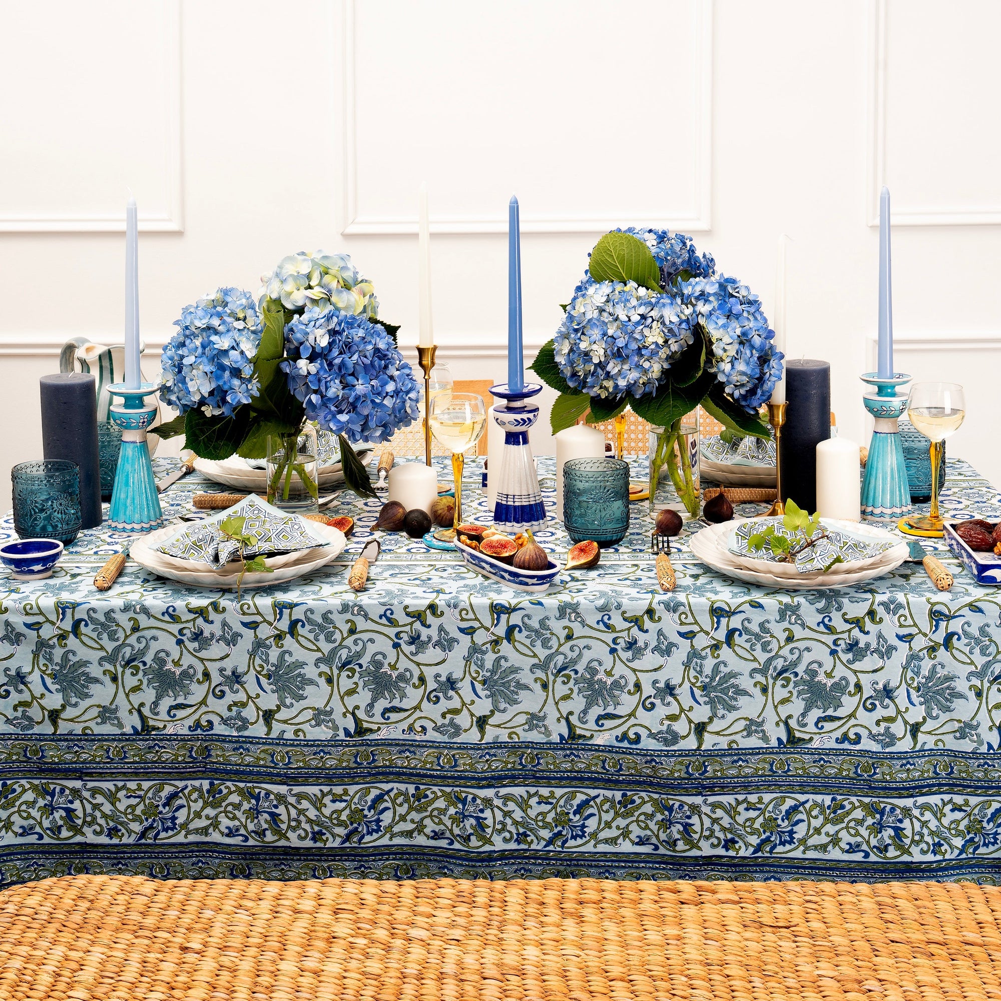 White & Blue Candle Stand