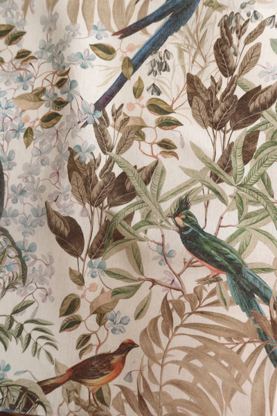 Resplendent Woods Linen Fabric - Shaded White