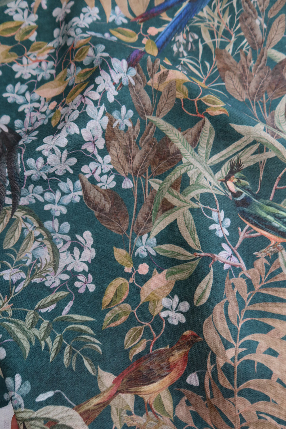 Resplendent Woods Linen Fabric - Forest