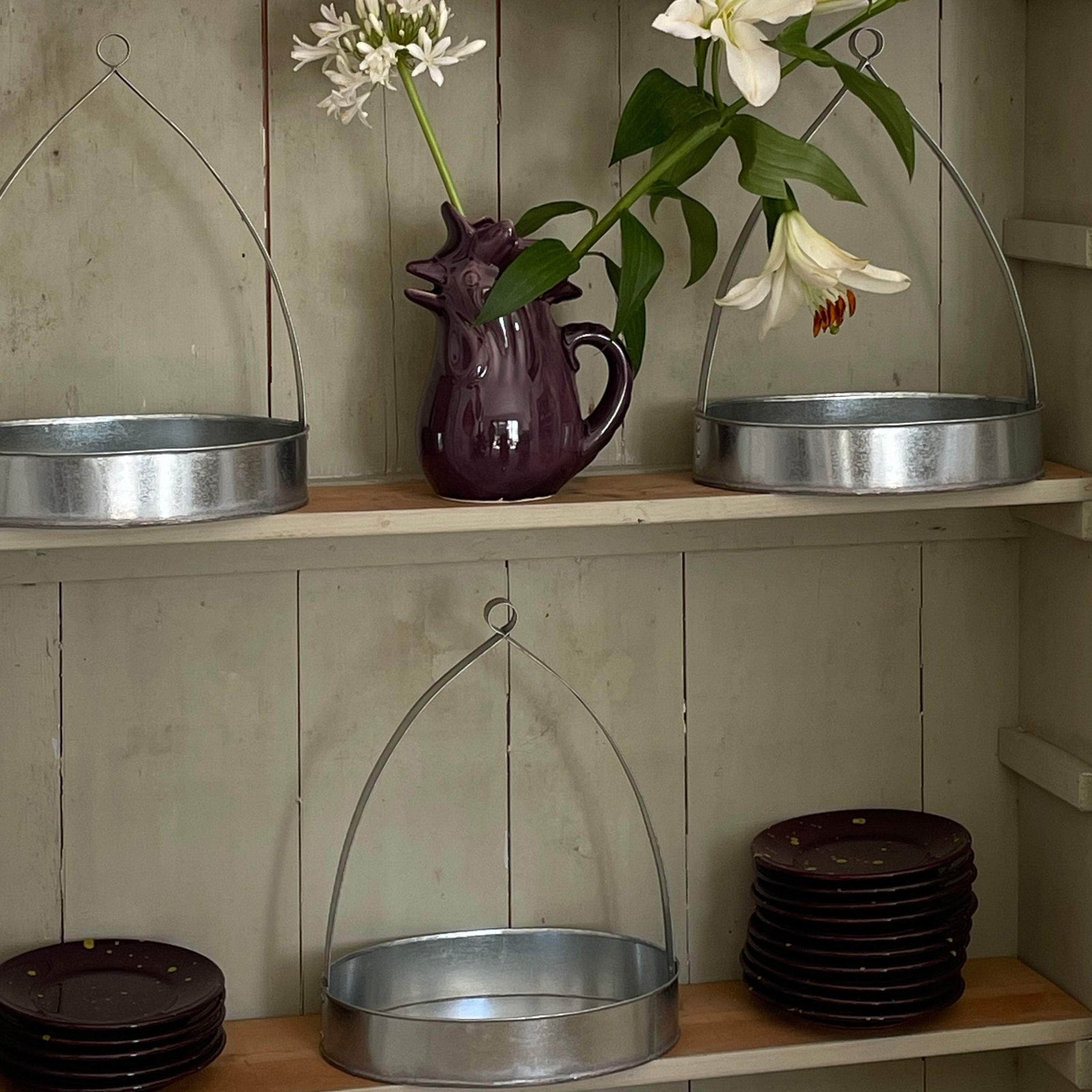 Galvanised Steel Tray With High Handle