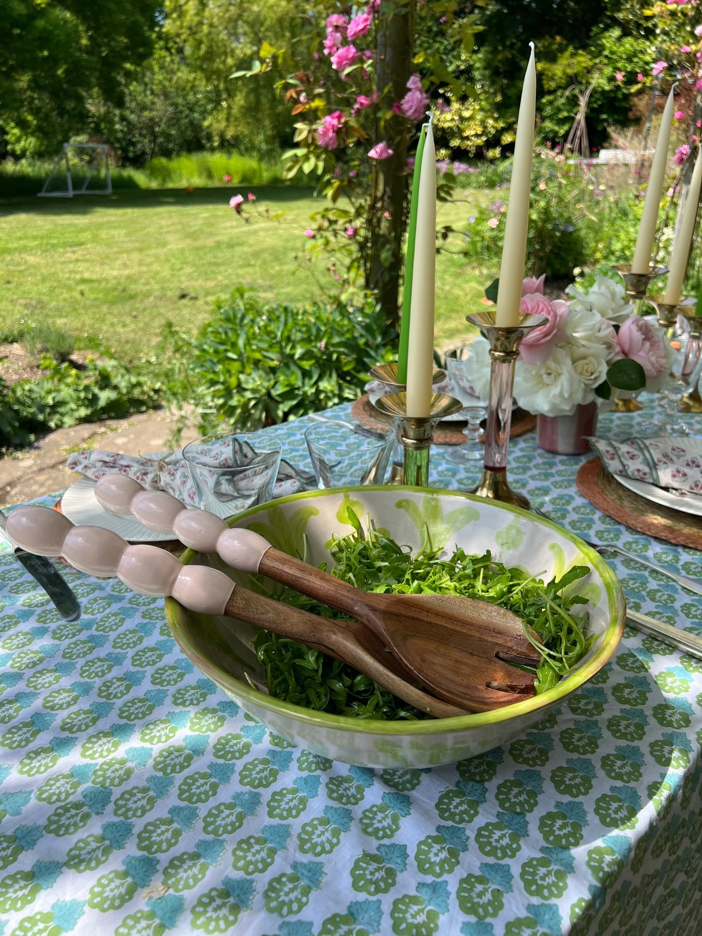 Bobbin Salad Servers | Rose Pink
