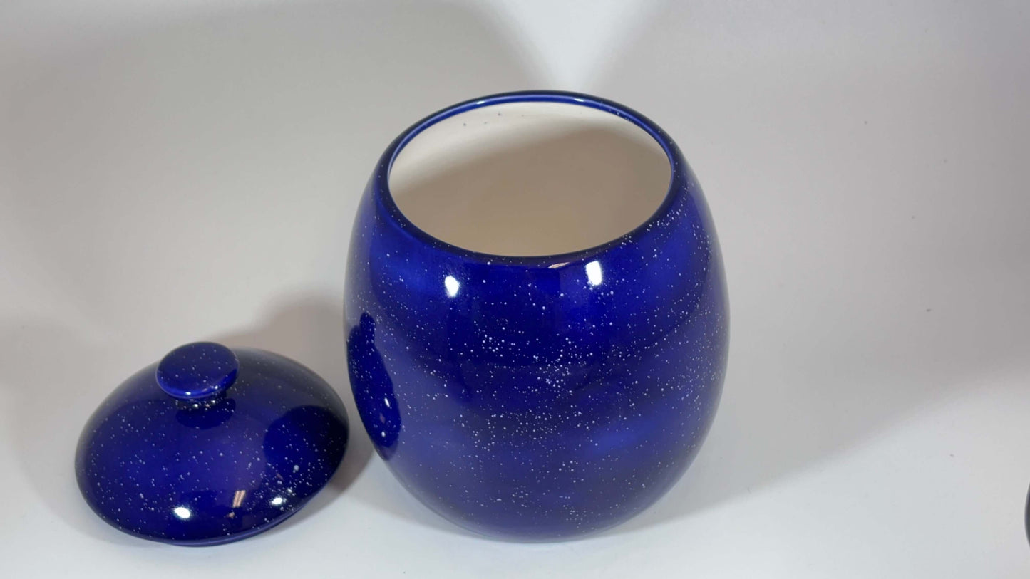 Cookie/Biscuit Jar Canister Night Sky Blue