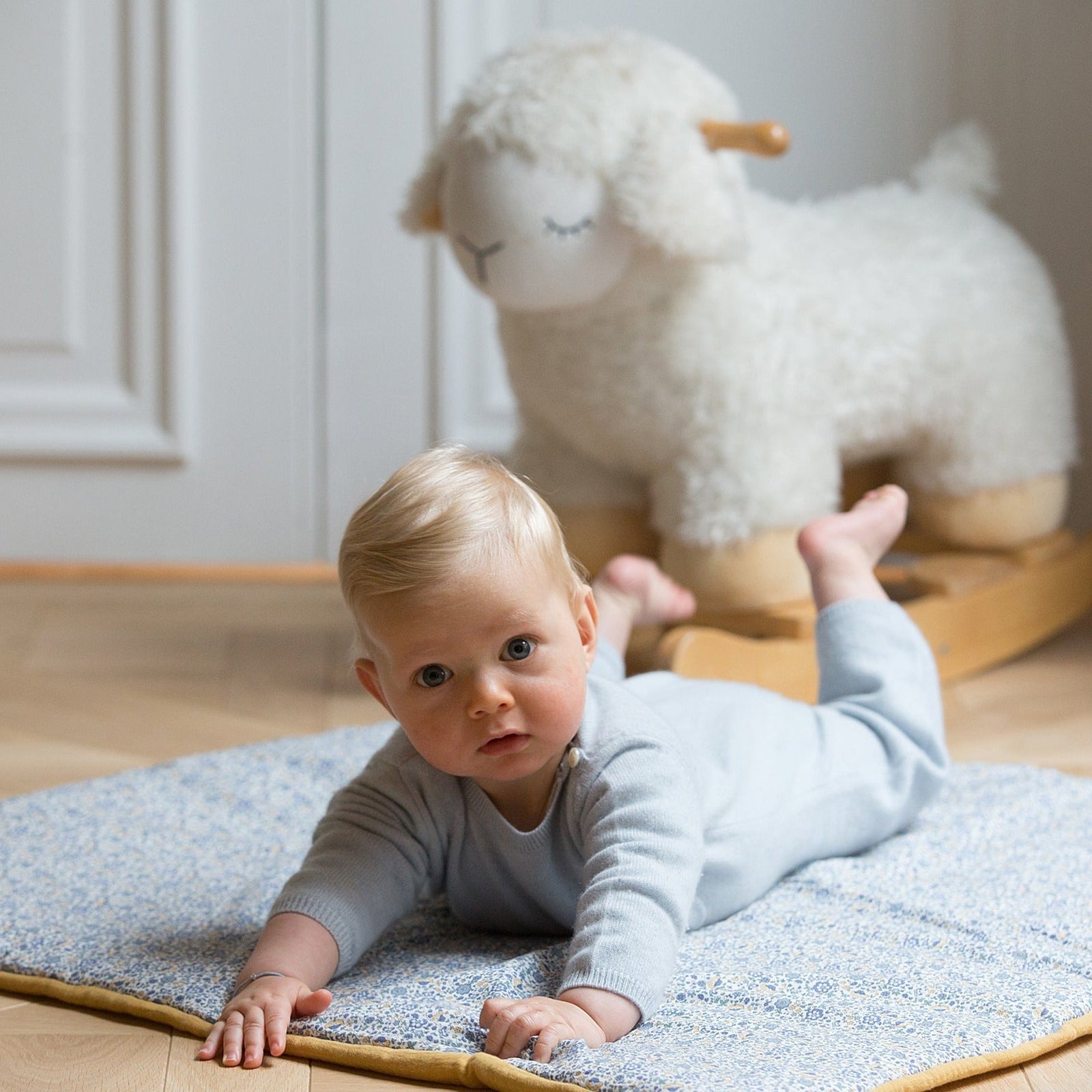 Baby's Playmat - Blue/Mustard