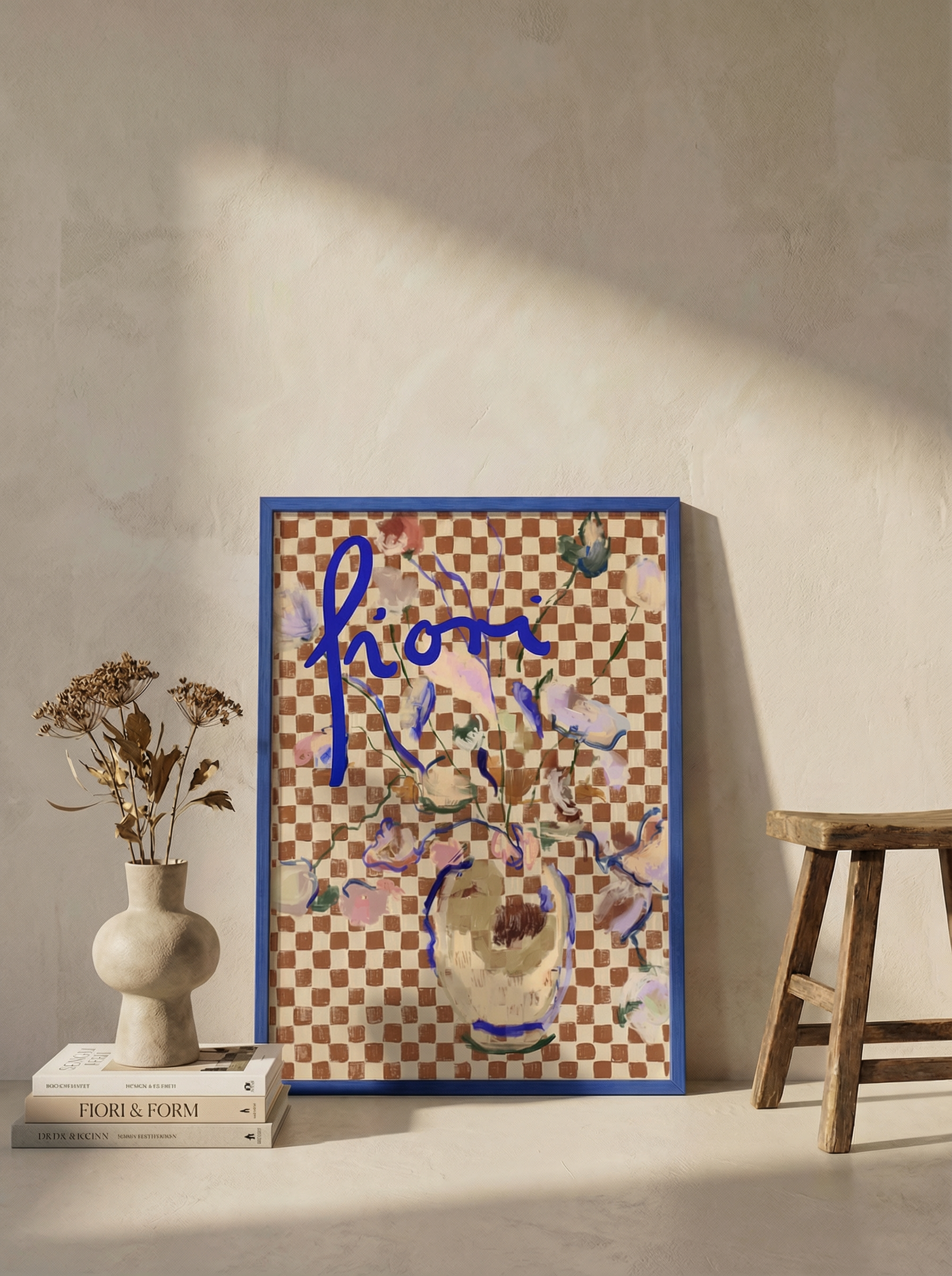 Fiori a Scacchi Print