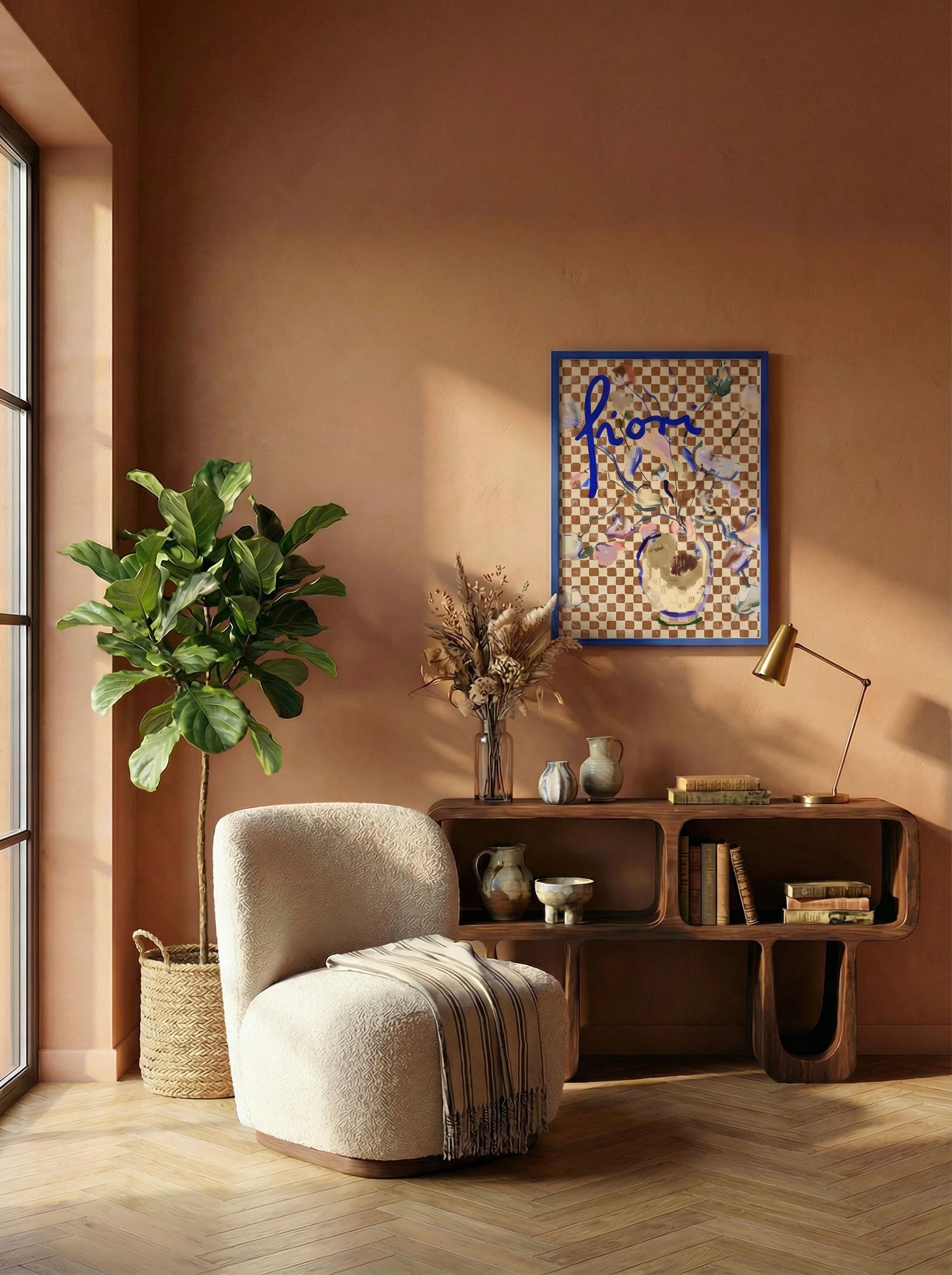 Fiori a Scacchi Print