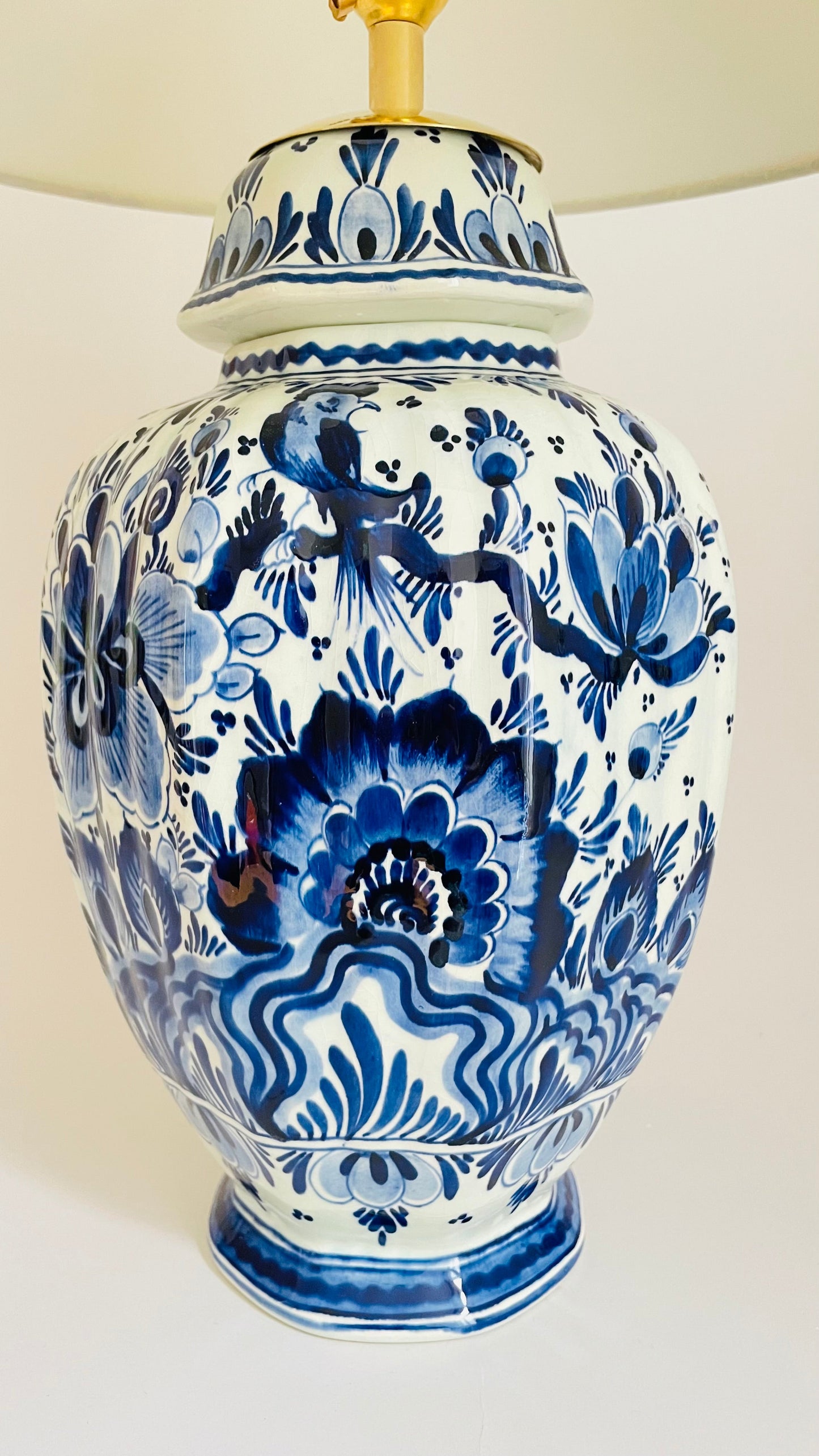 Antique Delft Table Lamp