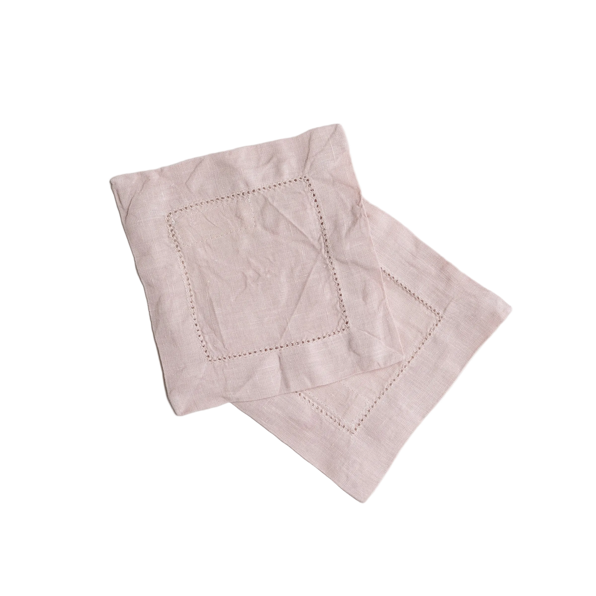 Blush Linen Cocktail Napkin Set