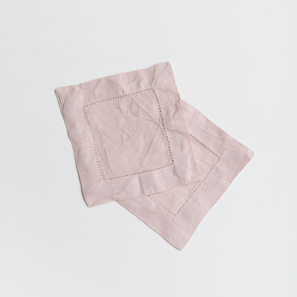Blush Linen Cocktail Napkin Set