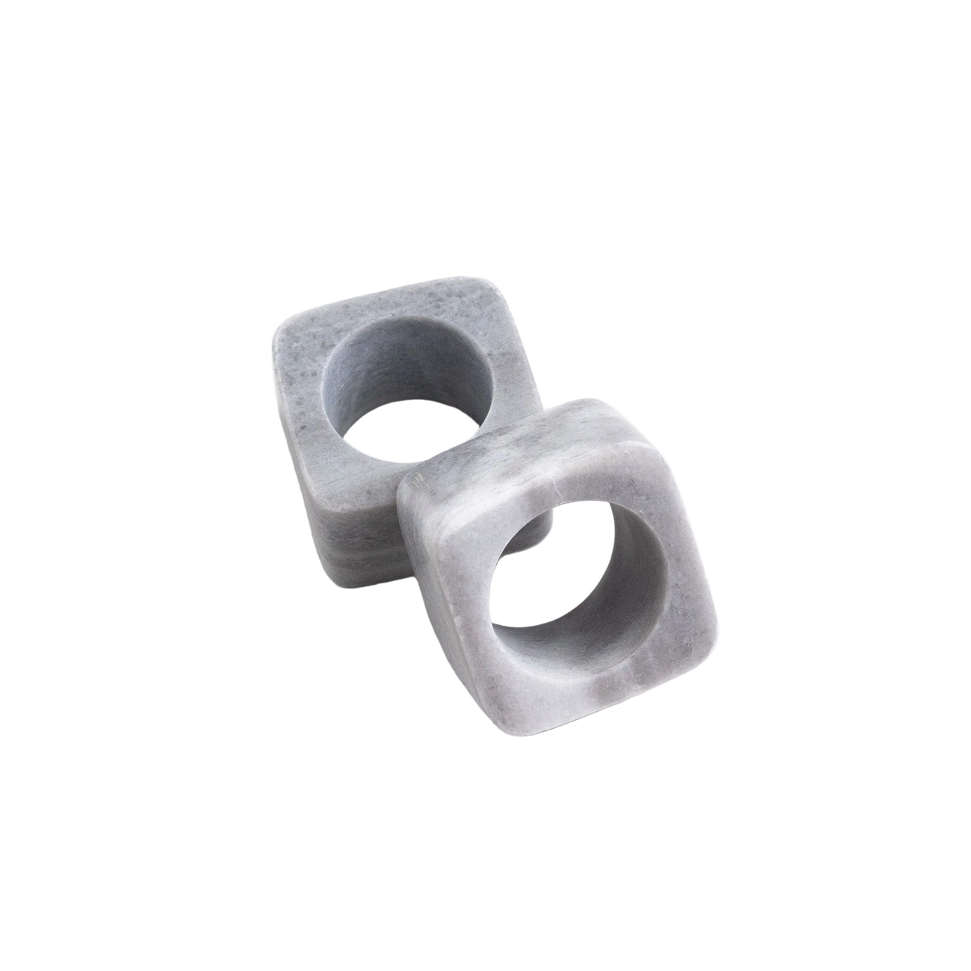 Kai Marble Napkin Ring Set Gray