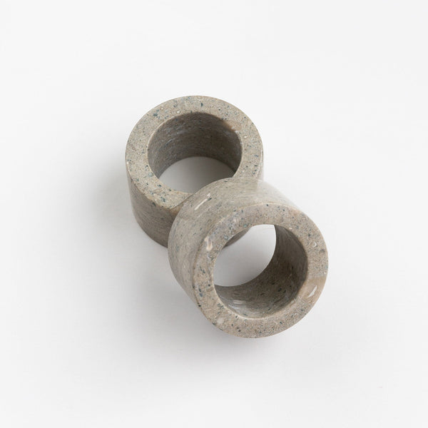 Mia Marble Napkin Ring Set Rustic