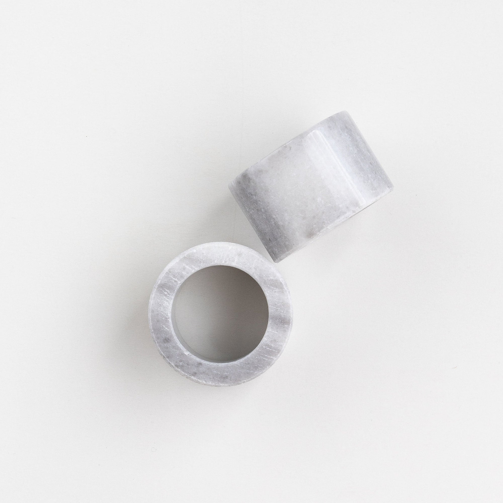 Mia Marble Napkin Ring Set Gray