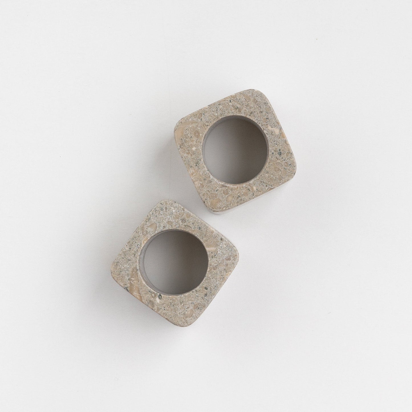 Kai Marble Napkin Ring Set Rustic