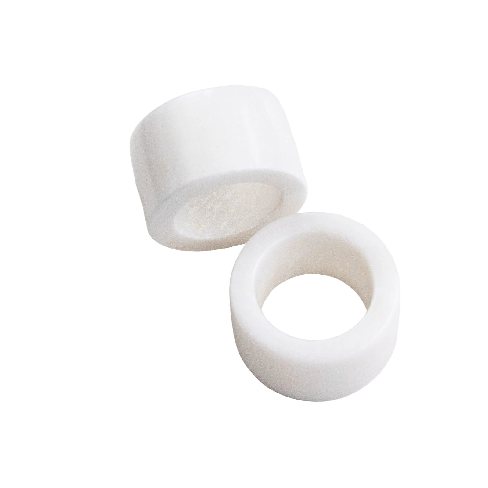 Mia Marble Napkin Ring Set White