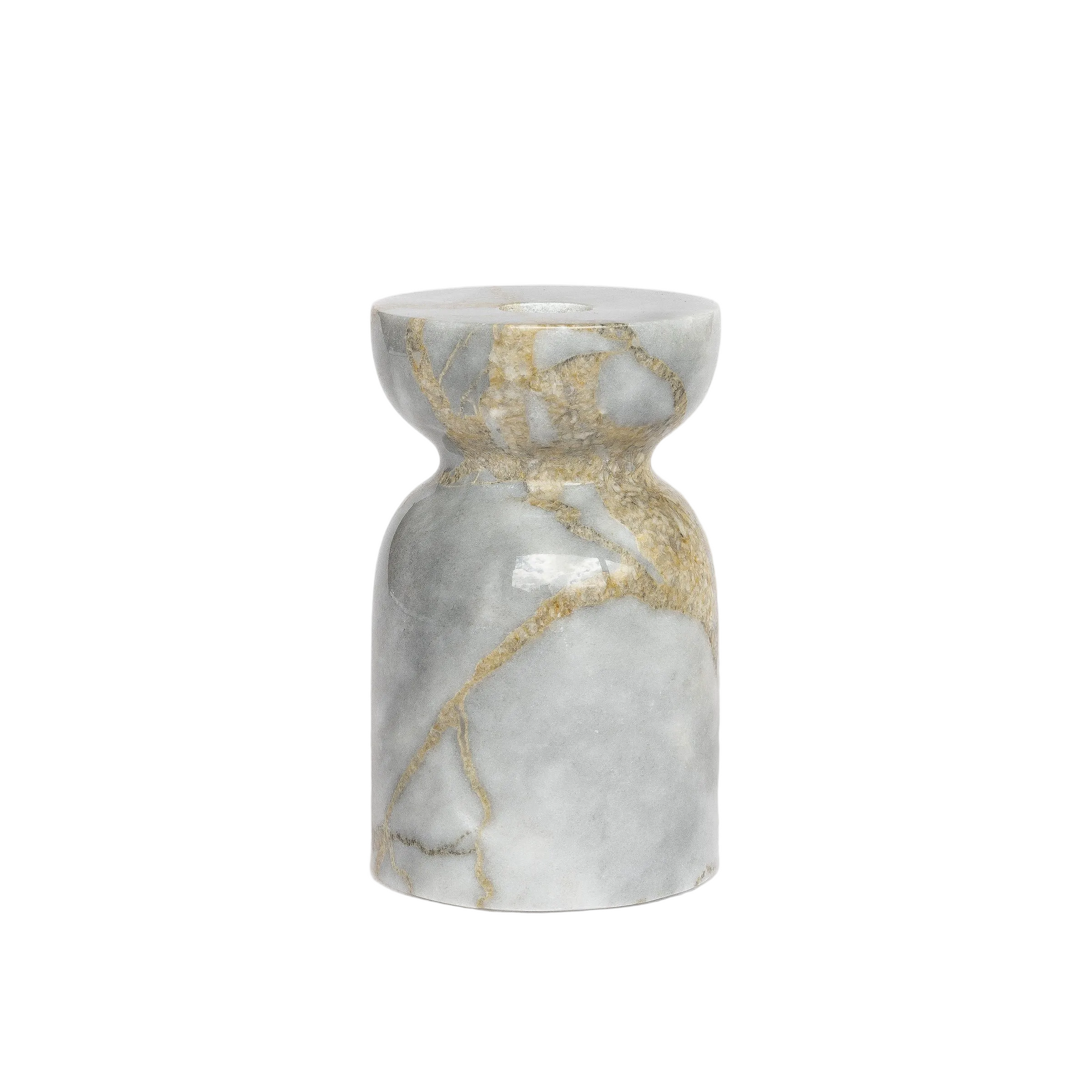 Luca Marble Candle Holder Fire Gray Big