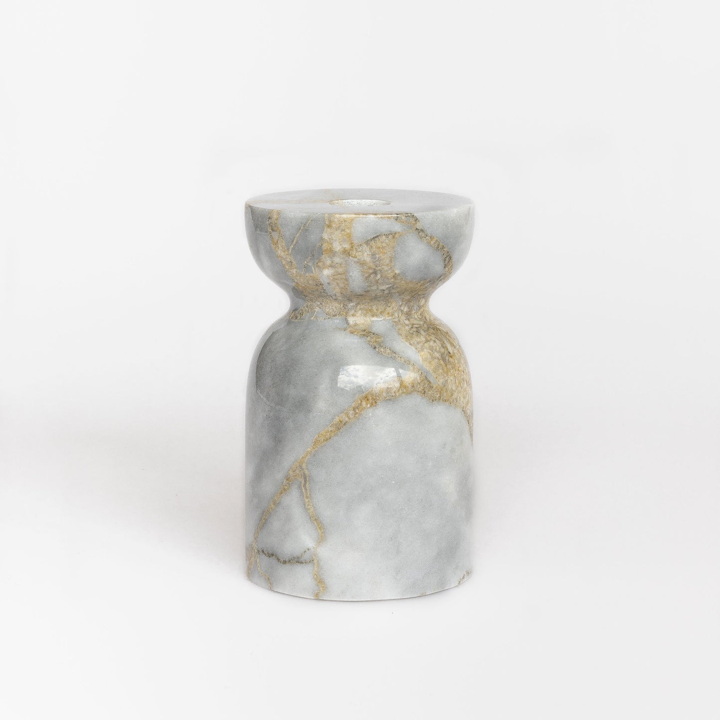 Luca Marble Candle Holder Fire Gray Big