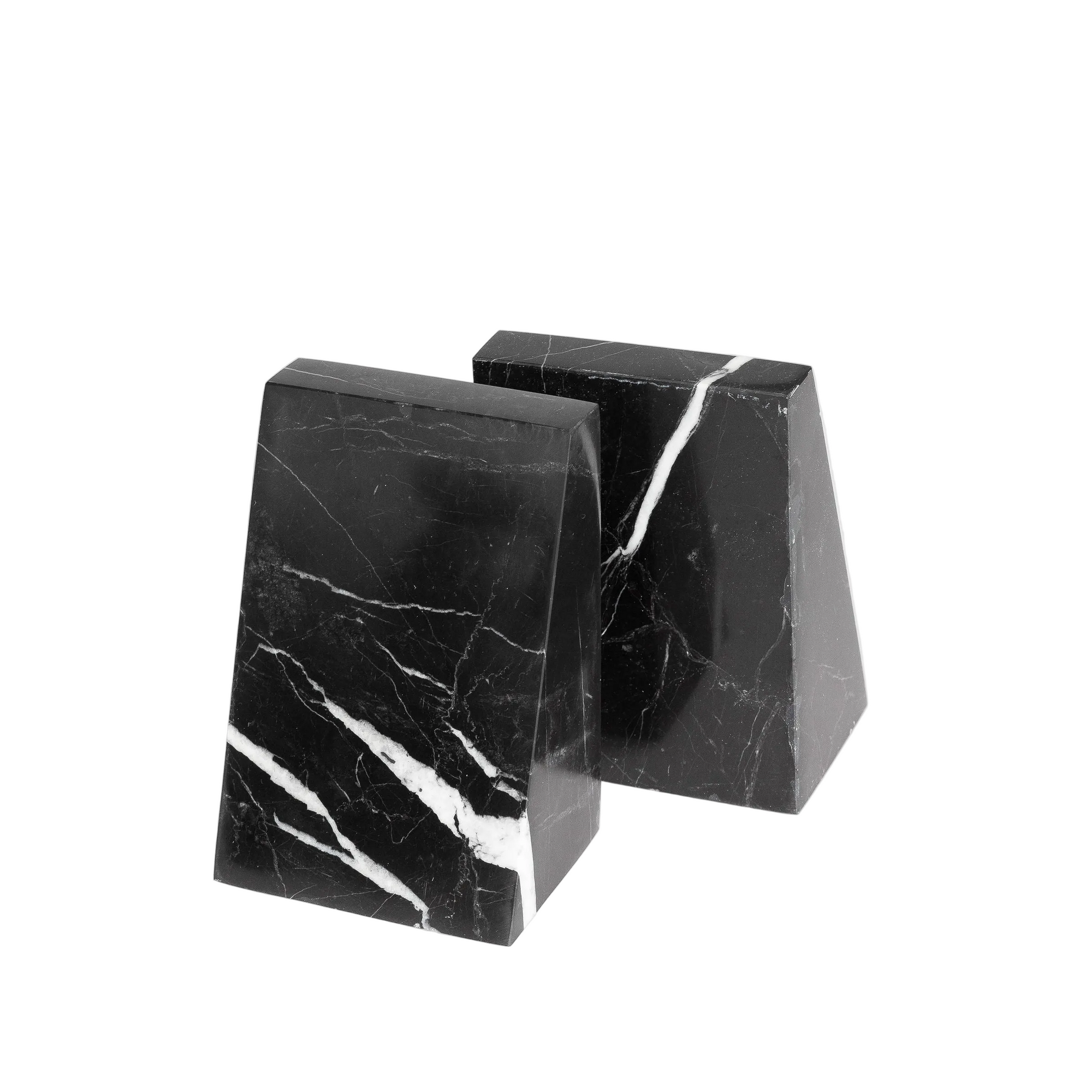 Eli Marble Bookends Black