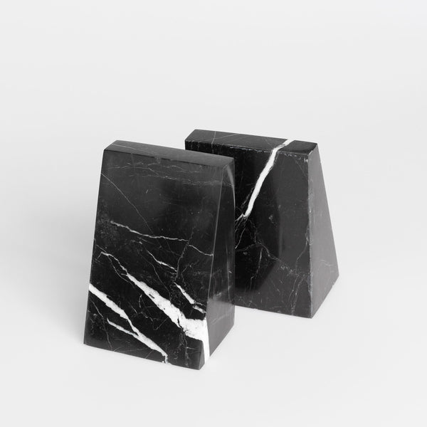 Eli Marble Bookends Black