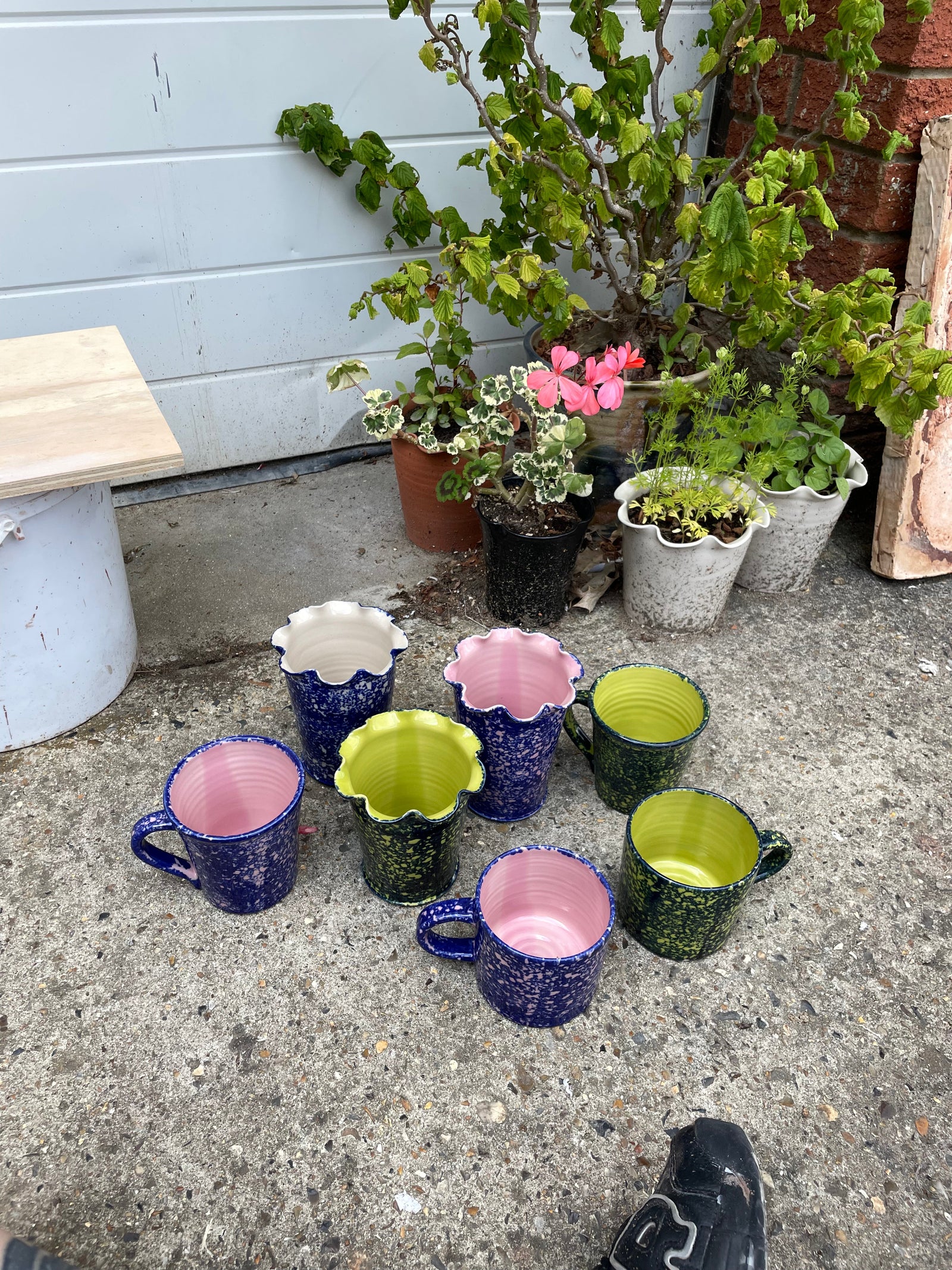 Cobalt Sponged Vase - Small - Pink