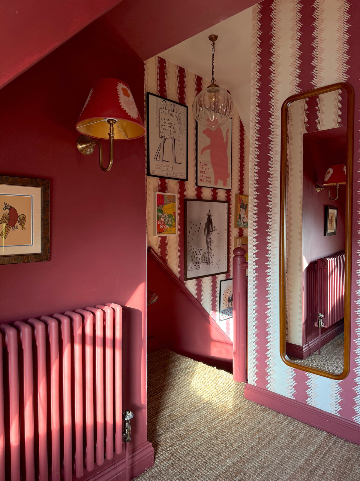 Crimped Stripe Wallpaper -  Claret