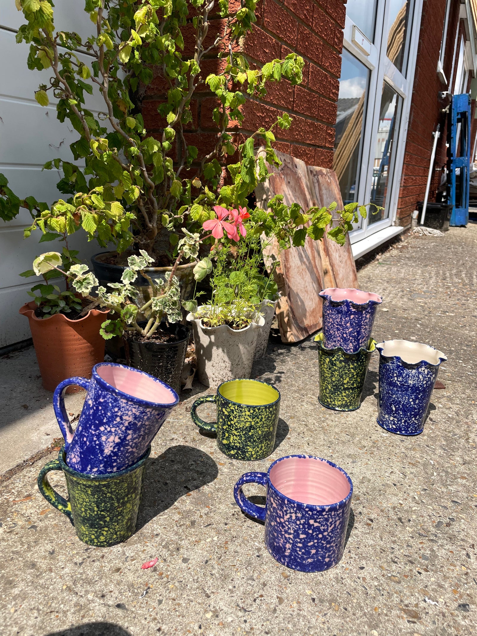 Cobalt Sponged Vase - Small - Pink