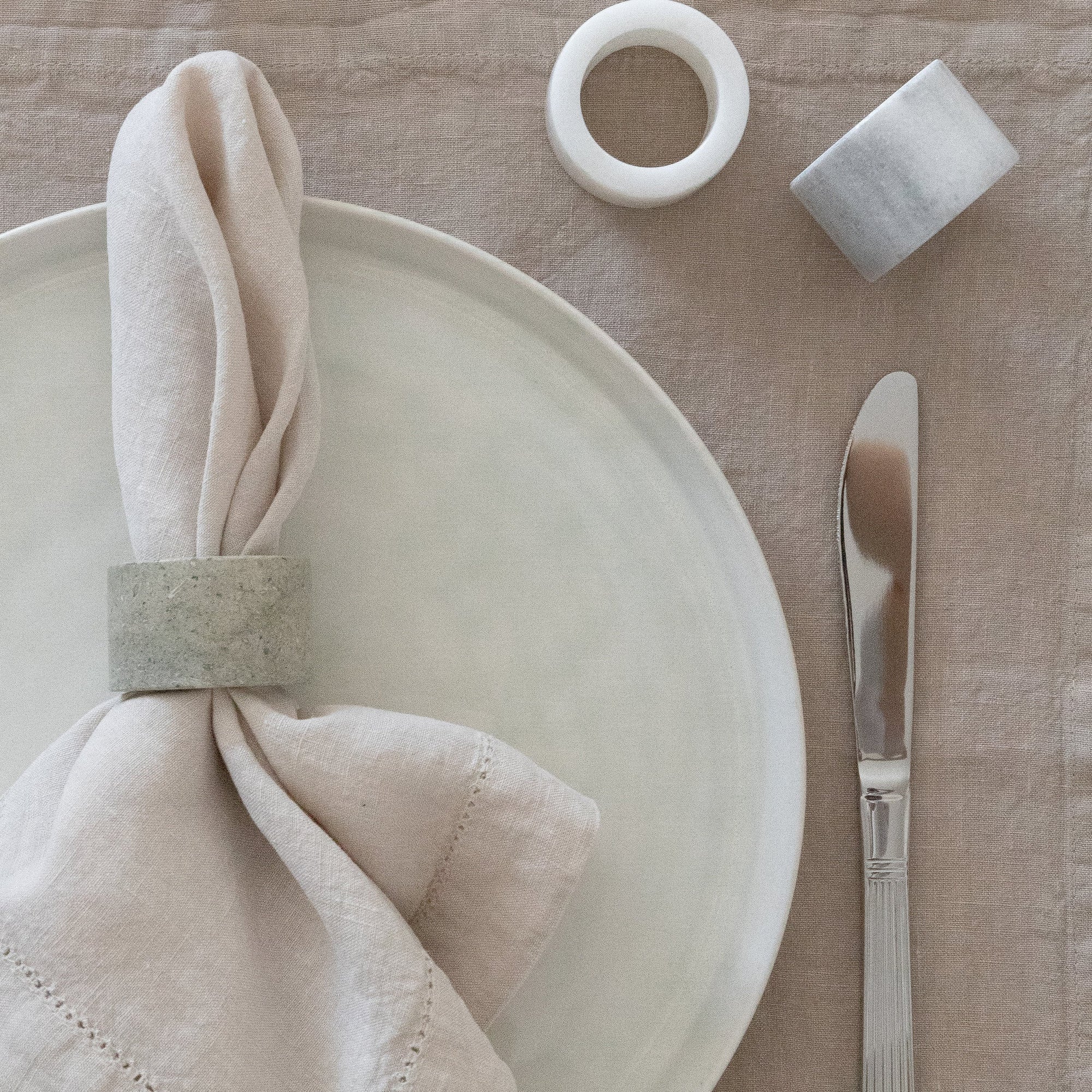 Mia Marble Napkin Ring Set Gray