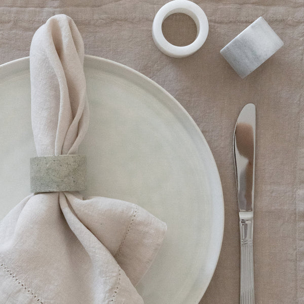 Mia Marble Napkin Ring Set Gray