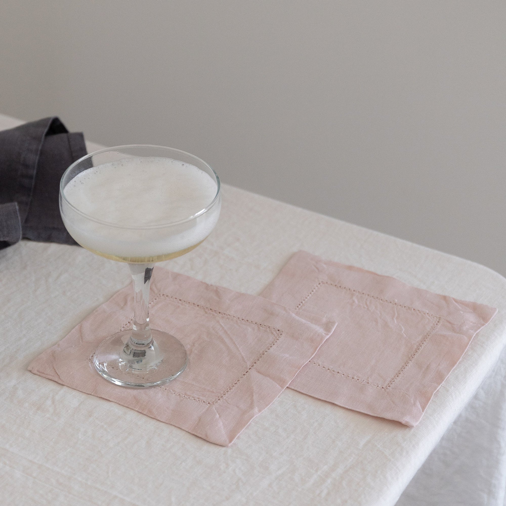 Blush Linen Cocktail Napkin Set
