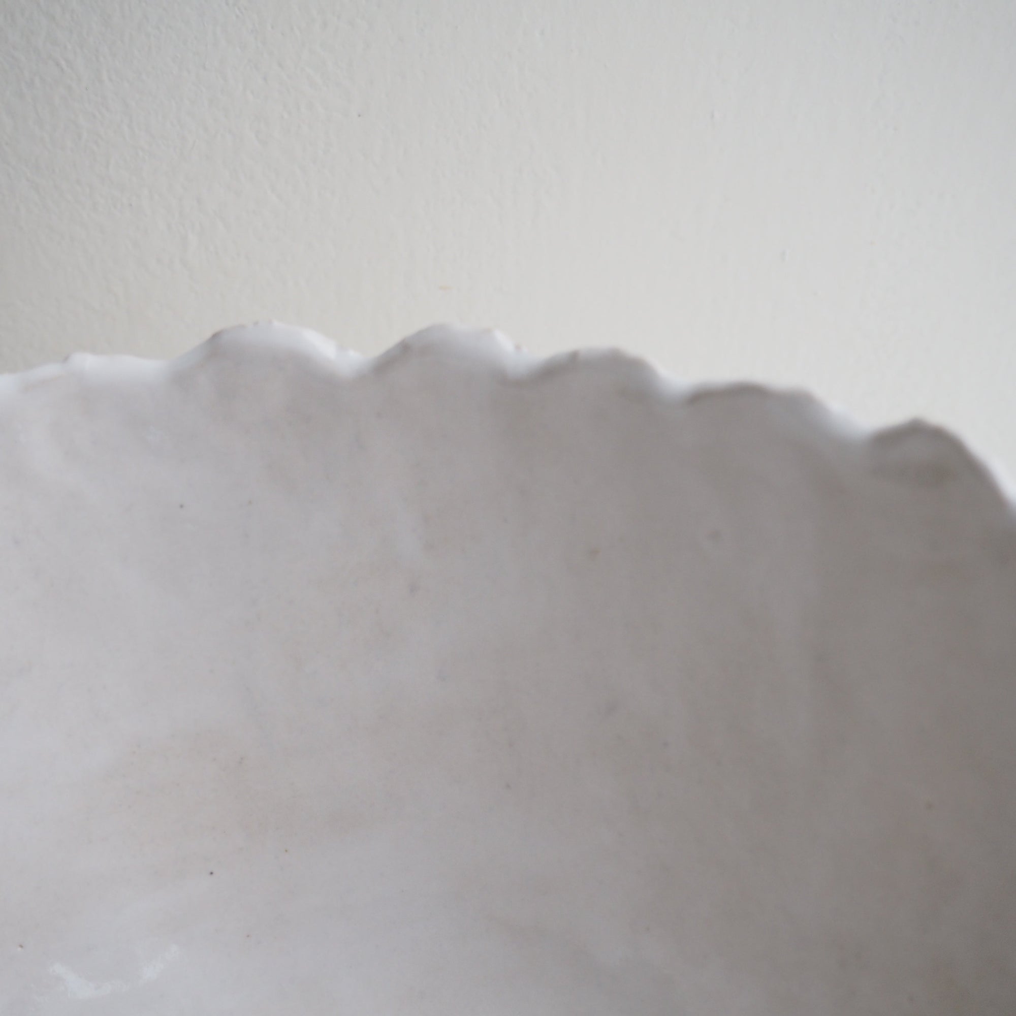 Handmade White Gloss Textural Ceramic Fruit Bowl