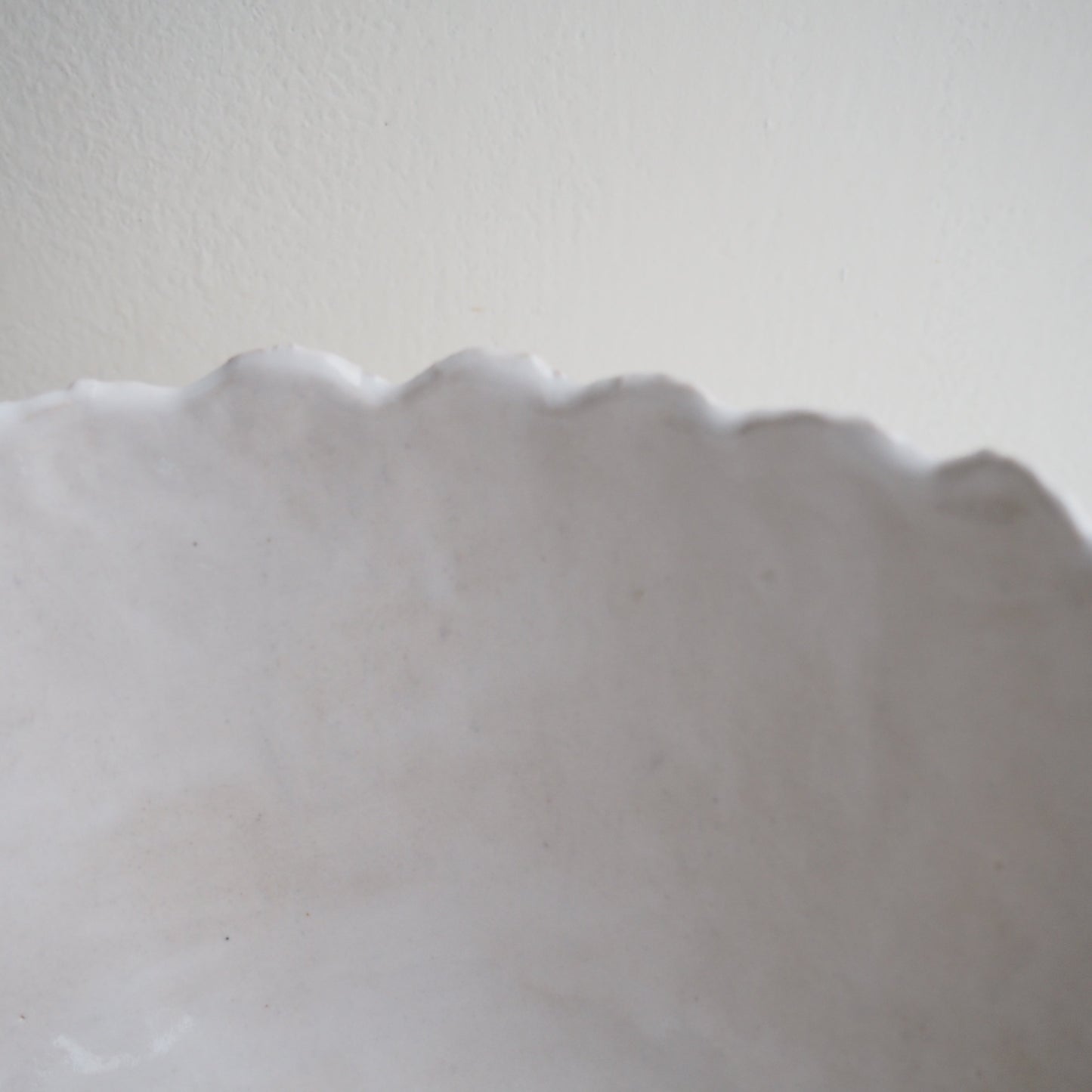 Handmade White Gloss Textural Ceramic Fruit Bowl