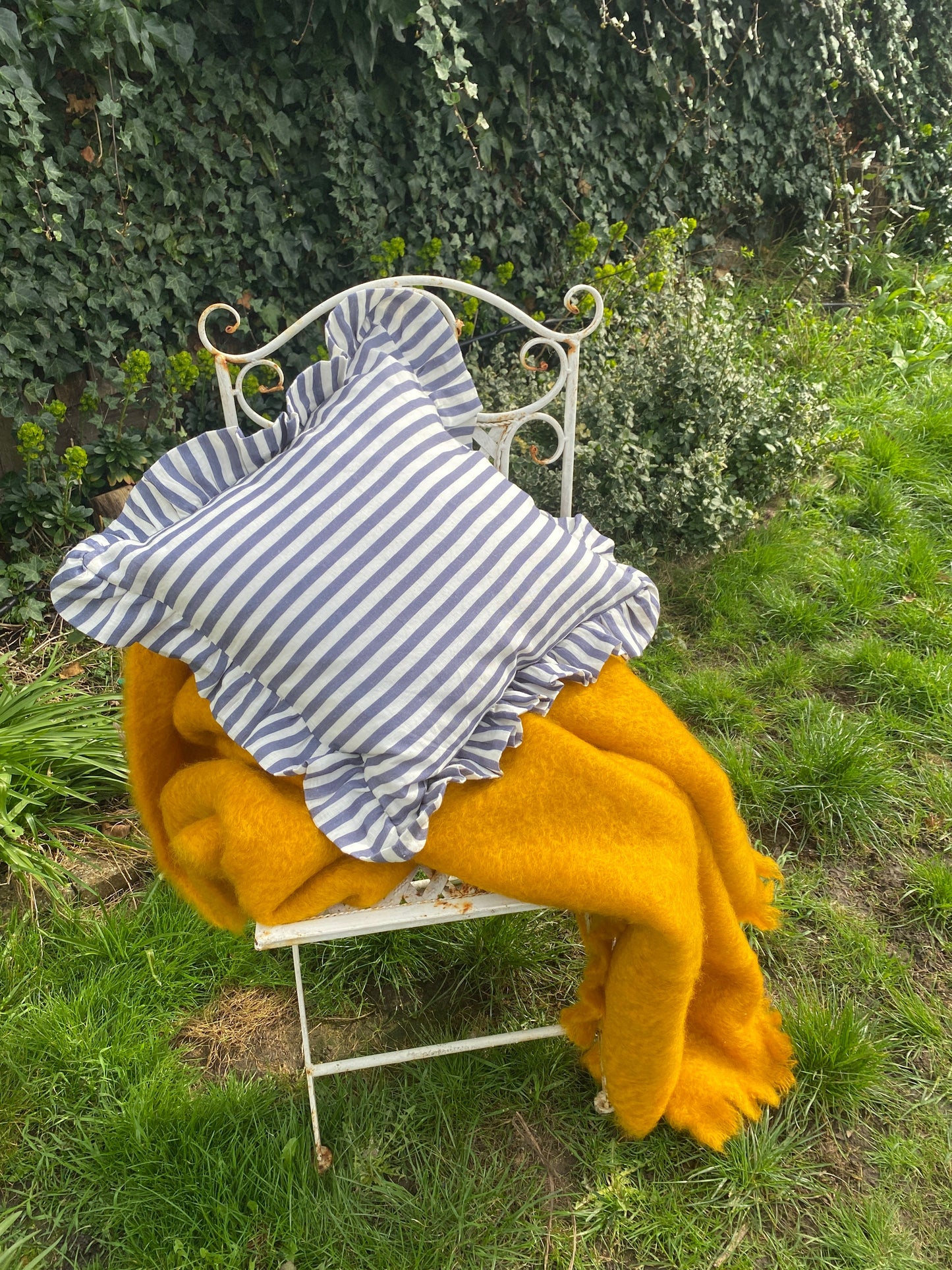 Folkstone Blue Candy Stripe Cushion Cover