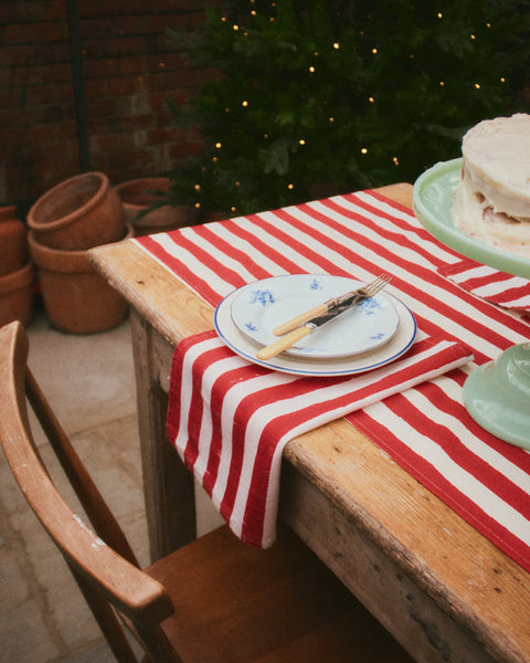 Christmas Red Stripe Table Runner