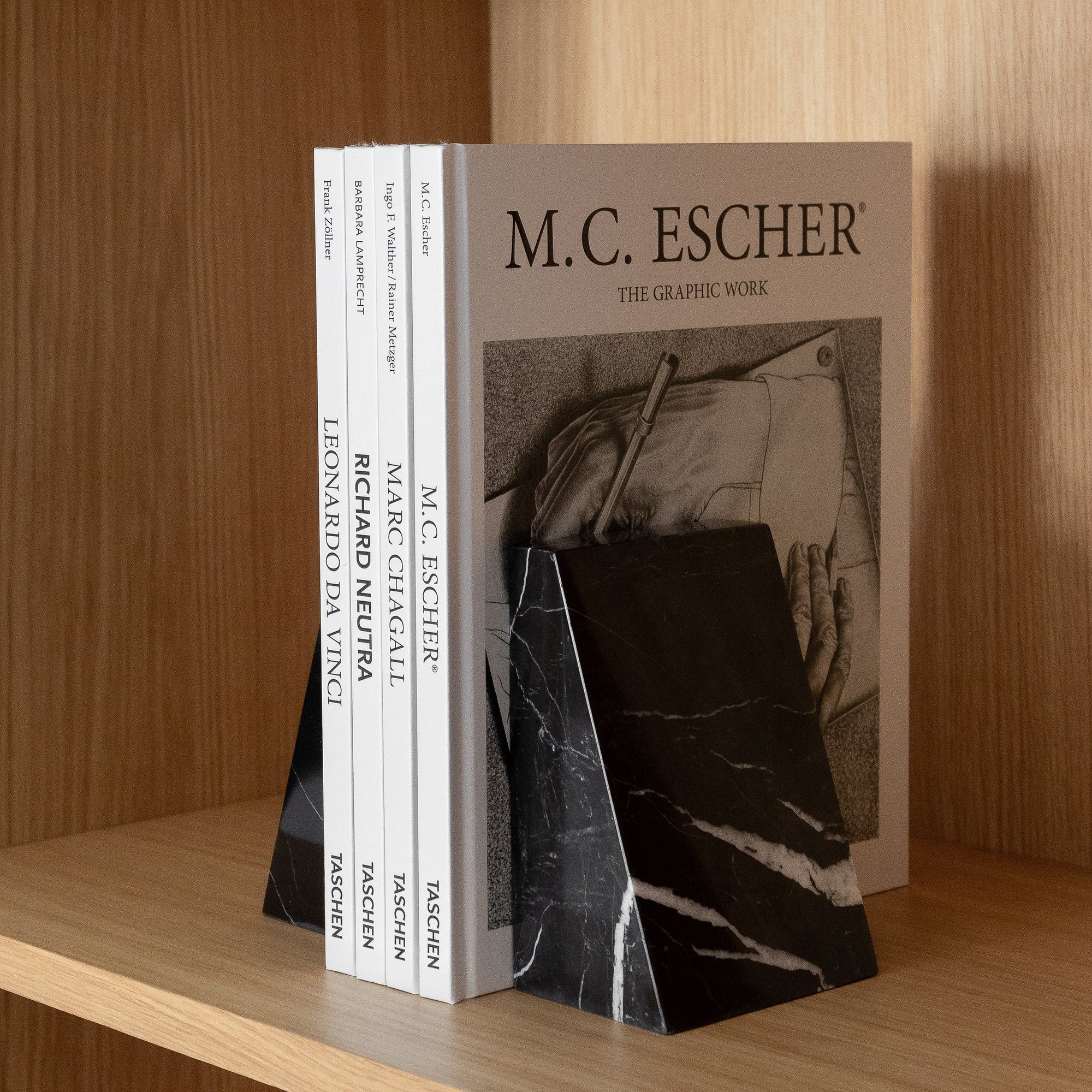 Eli Marble Bookends Black