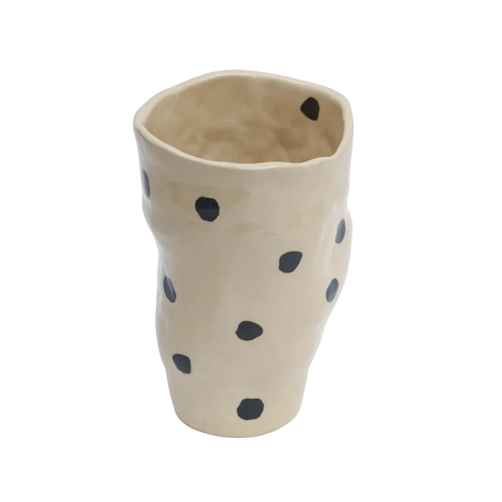 Irregular Vase - Large Black Dots