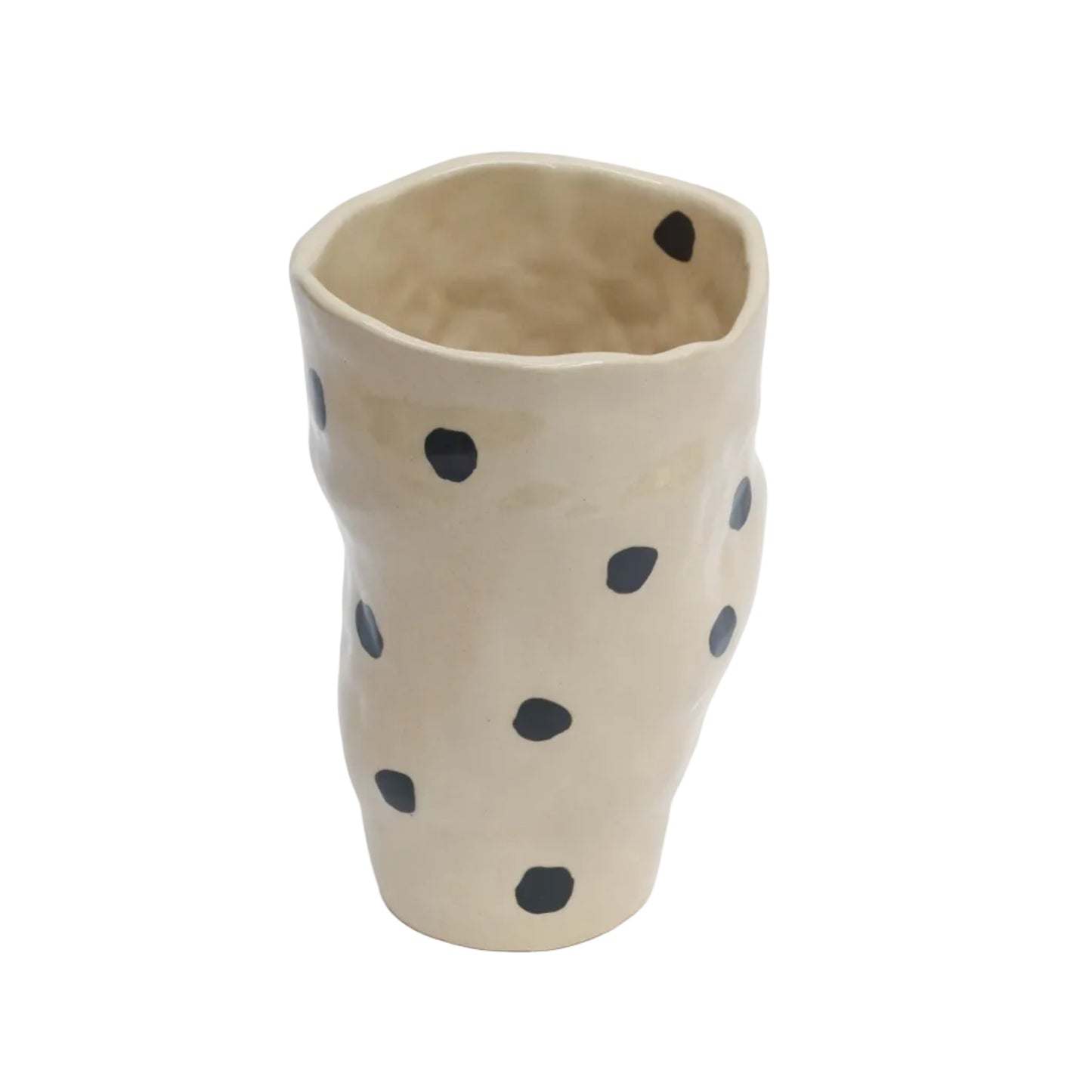 Irregular Vase - Large Black Dots
