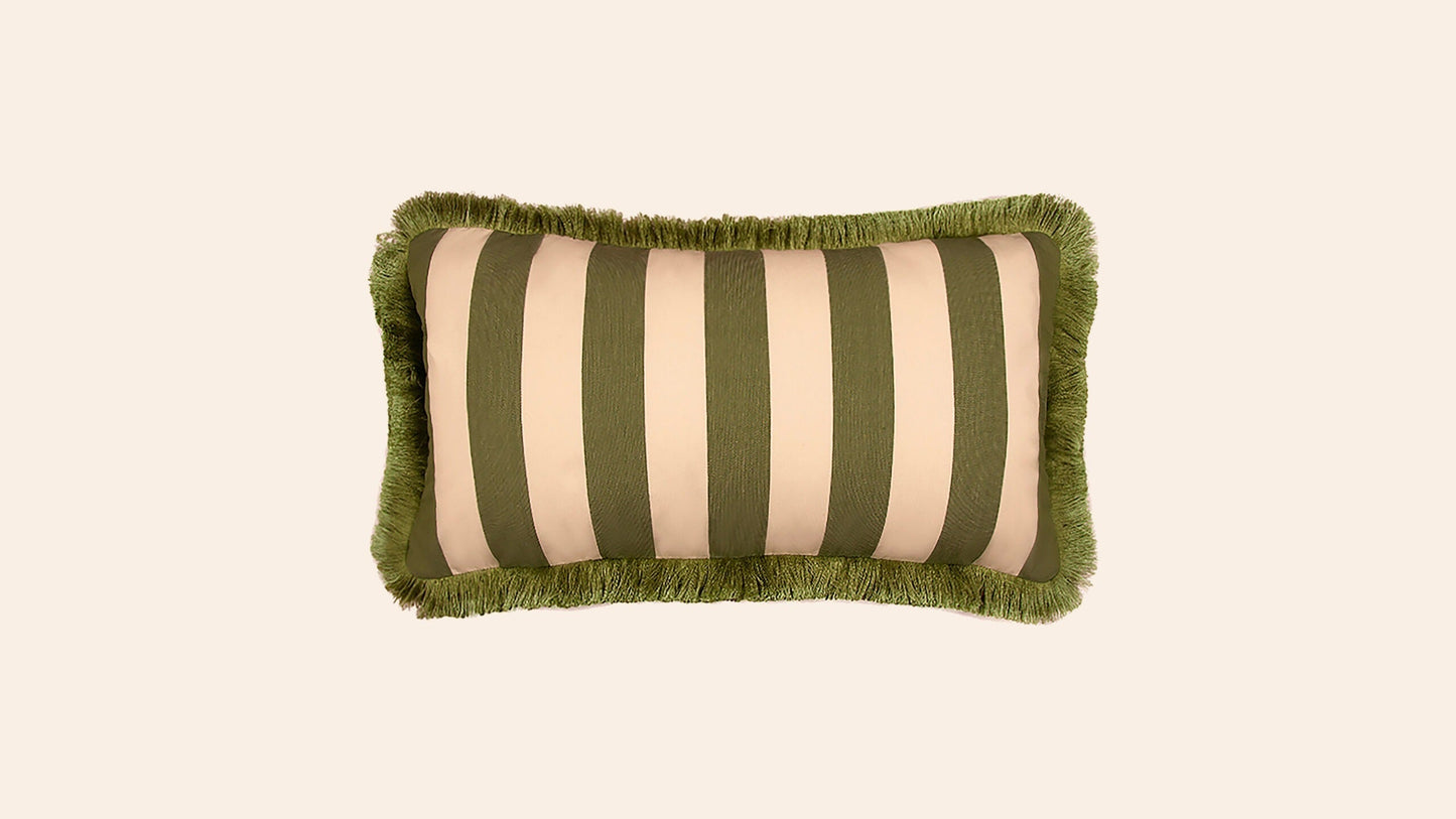Sonia Stripe Cushion, Artichoke