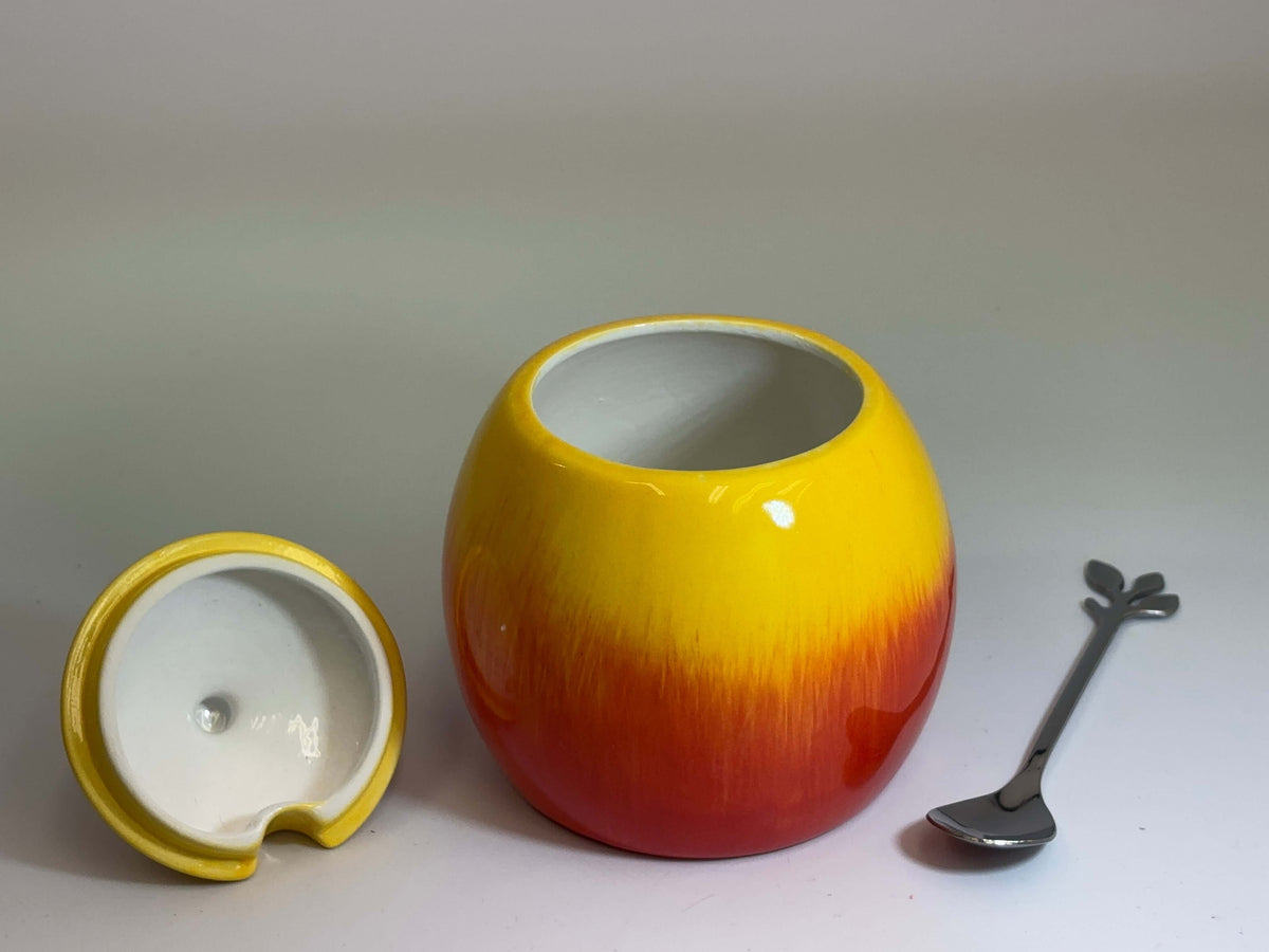 Sugar Bowl - Graduated Red to Yellow Glaze