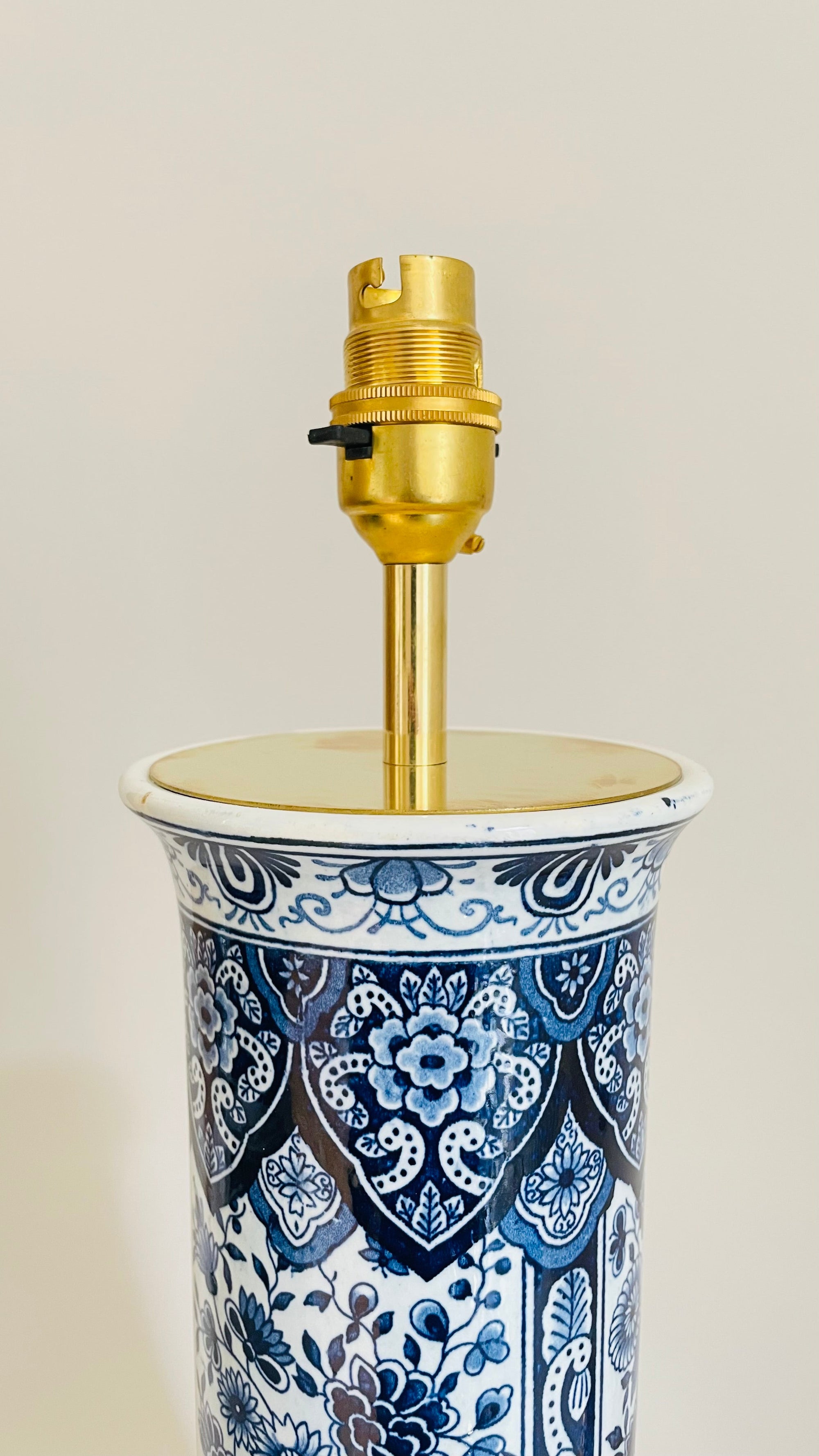Antique Delft Table Lamp