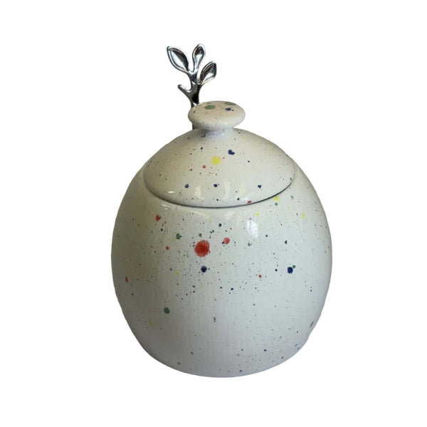 Sugar Bowl with Lid and Spoon in a Celebration Glaze