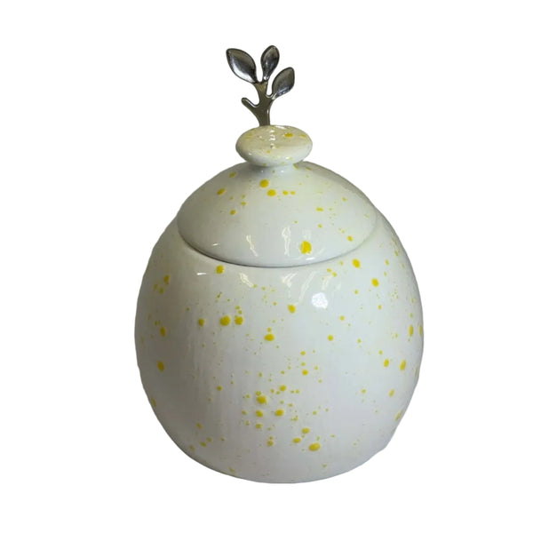 Sugar Bowl White with Yellow Spots