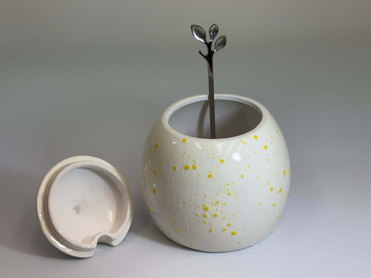 Sugar Bowl White with Yellow Spots