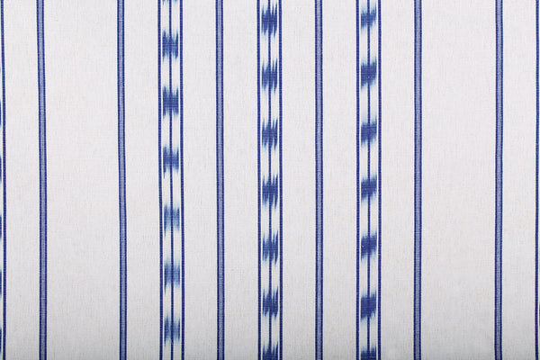 Vicens Fabric - Blue Rails With Indigo Badge